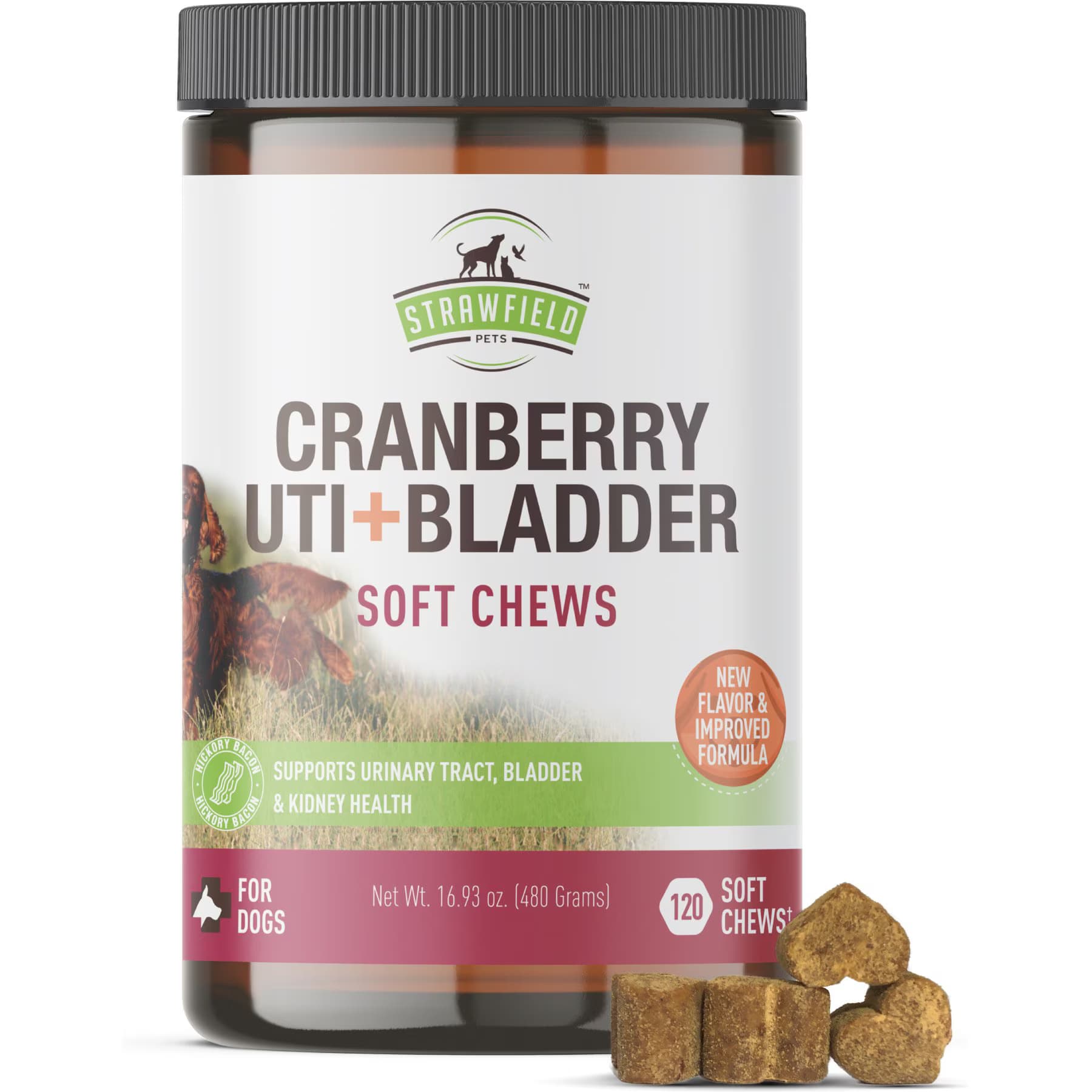Strawfield Pets Strawfield Pets Cranberry Hickory Bacon Flavored Chews Bladder & UTI Support Supplement for Dogs