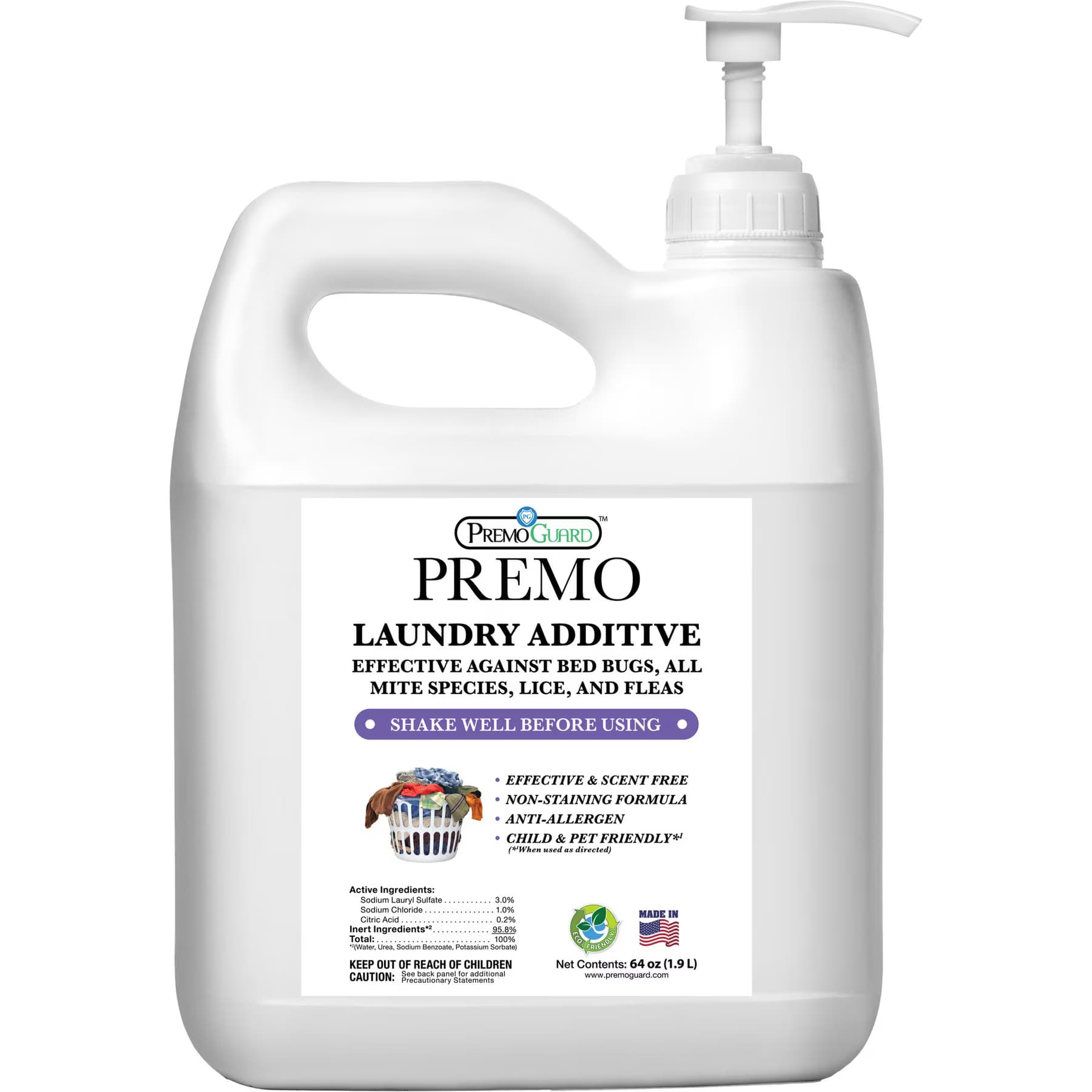 Premo Guard Premo Guard Laundry Additive Bed Bug Killer for Dog & Cat, 128-fl oz bottle