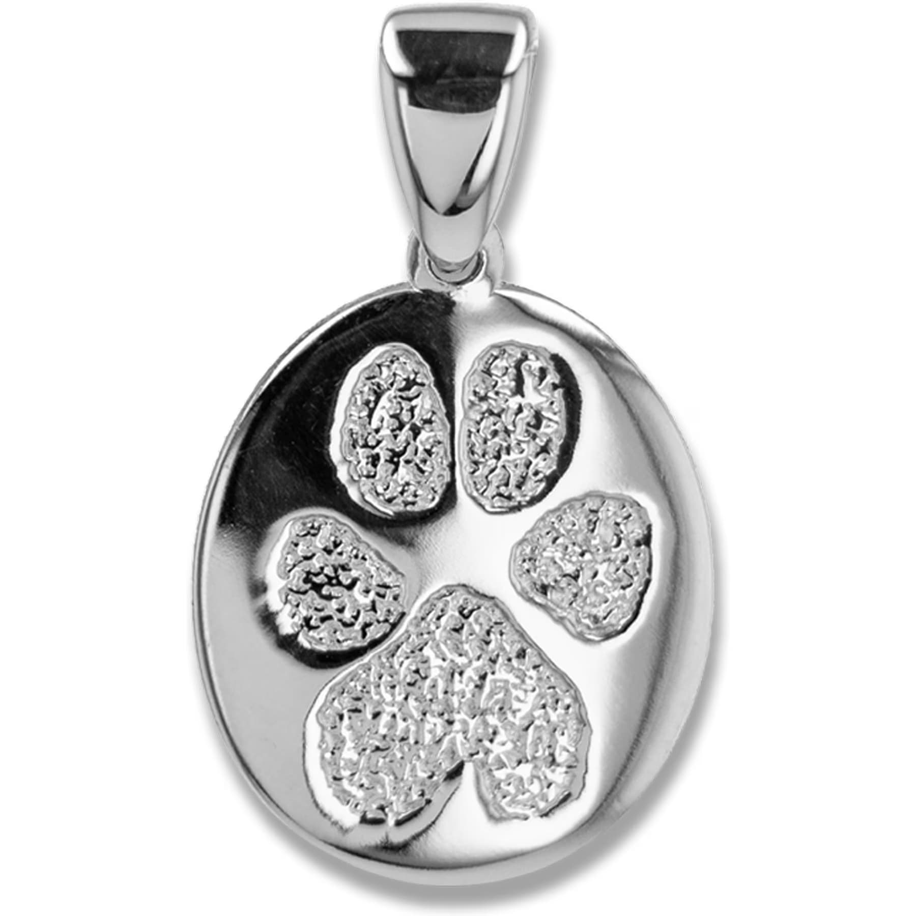 Thumbies Thumbies Sterling Custom Pet Paw Print Small Pendant, Silver