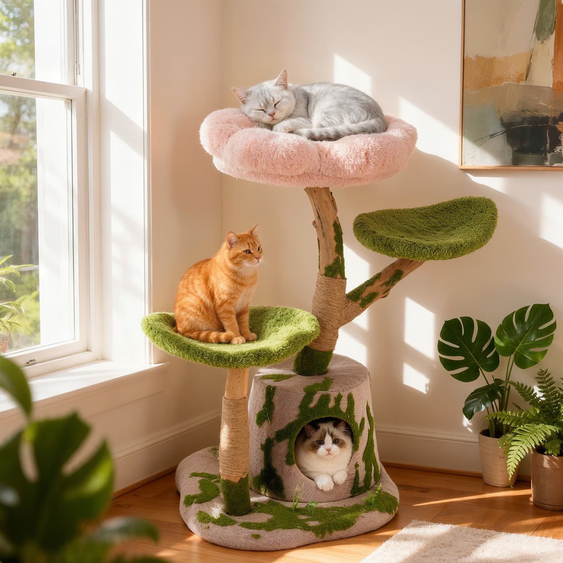 Happy & Polly Happy & Polly Emerald Forest Cat Tree with Condo