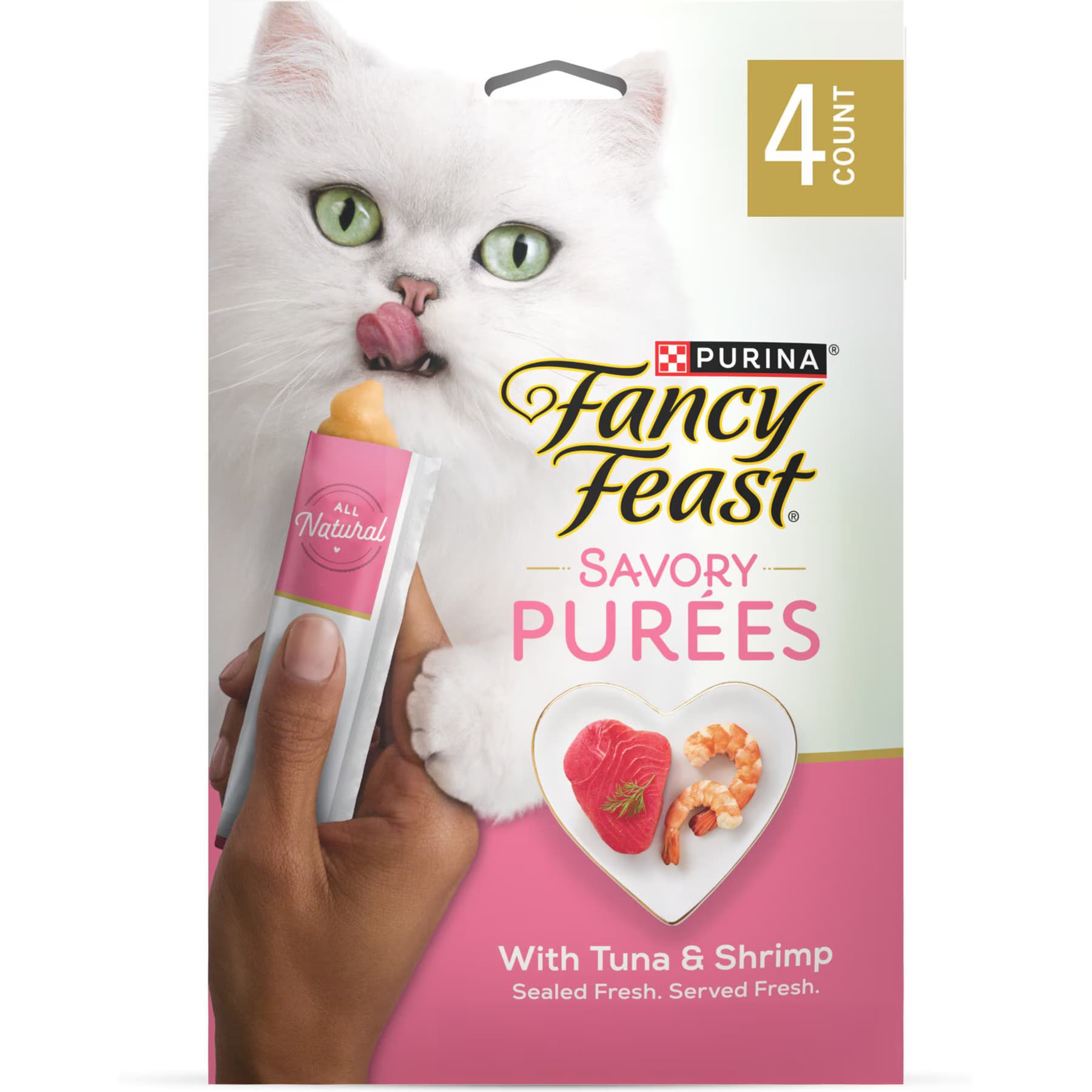 Fancy Feast Fancy Feast Savory Puree Naturals with Tuna & Shrimp in a Demi-Glace Squeezable Tube Lickable Cat Treats