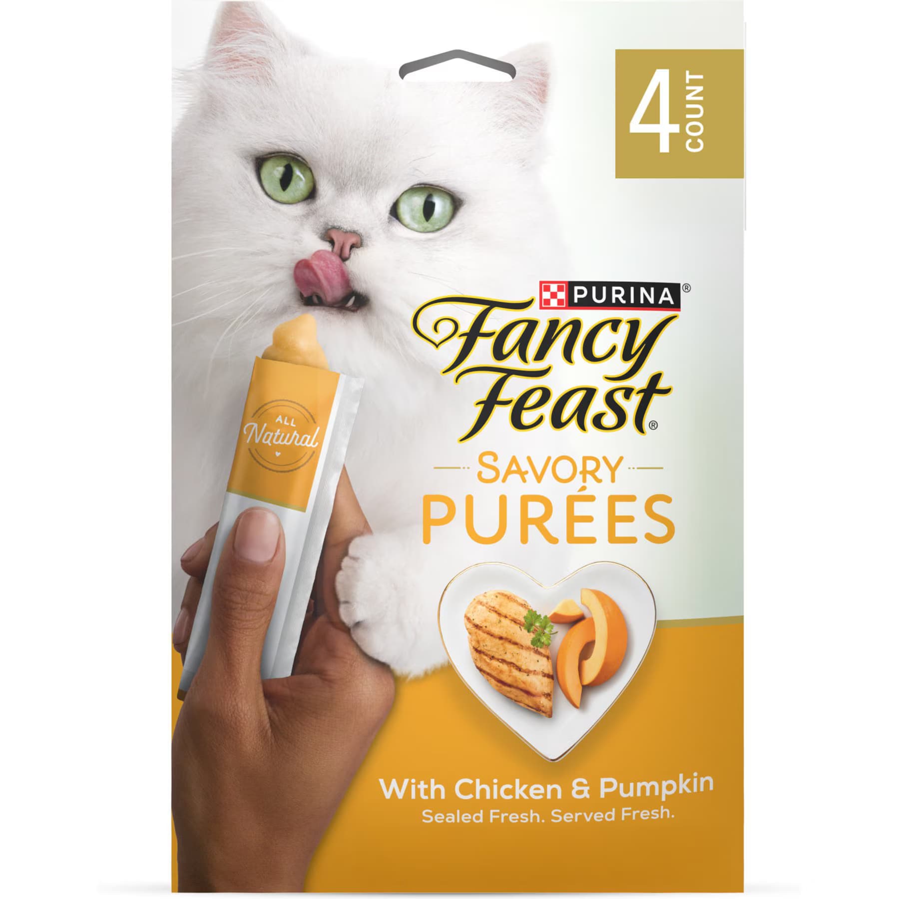 Fancy Feast Fancy Feast Savory Puree Naturals with Chicken & Pumpkin in a Demi-Glace Squeezable Tube Lickable Cat Treats