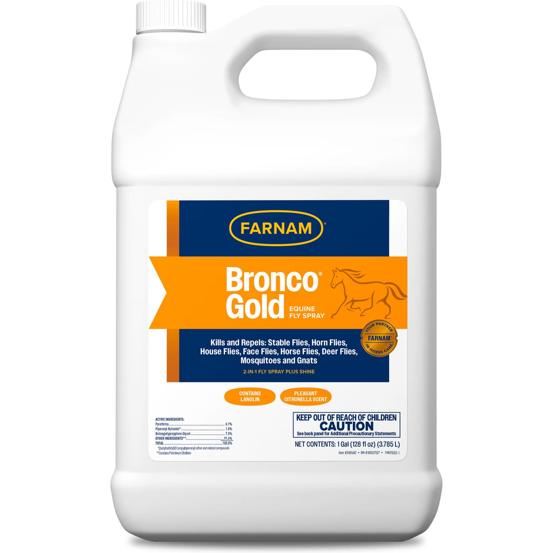 Farnam Farnam Bronco Gold 2-in-1 Fly Horse Spray & Coat Conditioner, 1-qt bottle