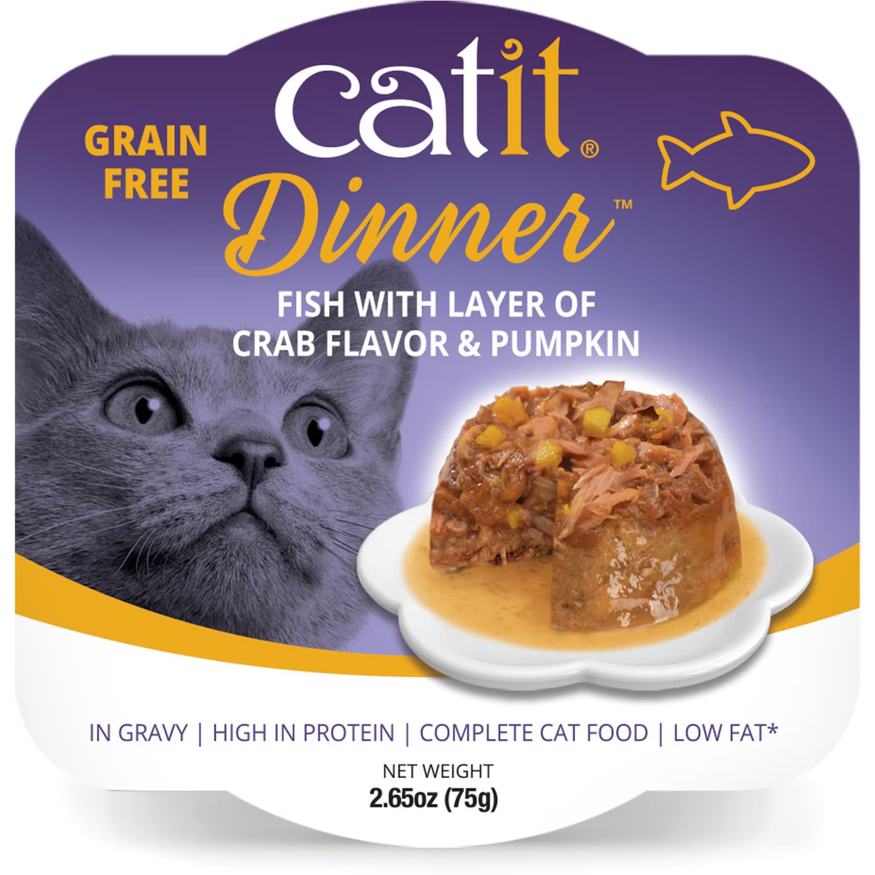 Catit Catit Dinner Ocean Fish with Crab Flavour & Pumpkin Cat Wet Food