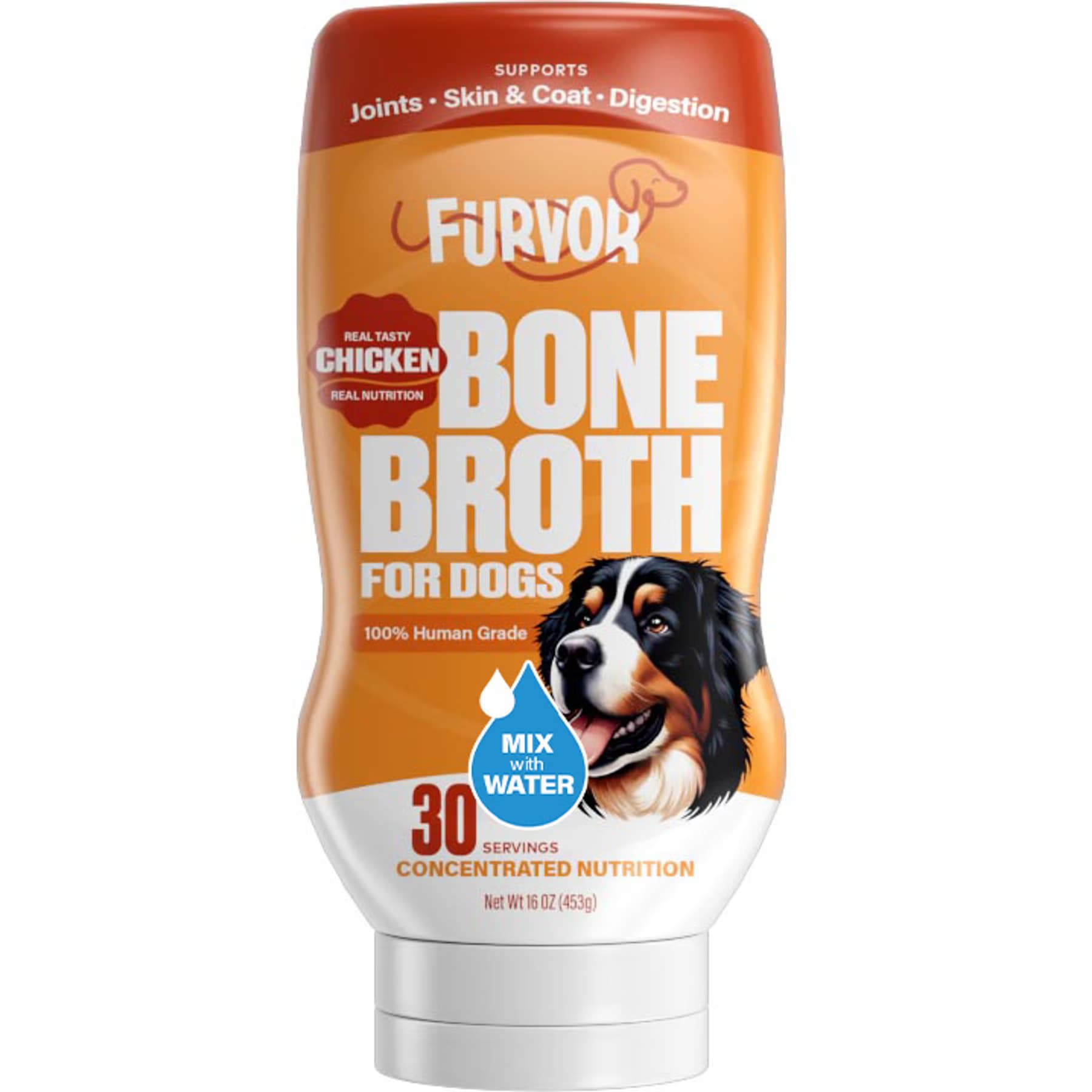 Furvor Furvor Chicken Concentrated Bone Broth Digestive Health High-Protein Liquid Dog Food Topper