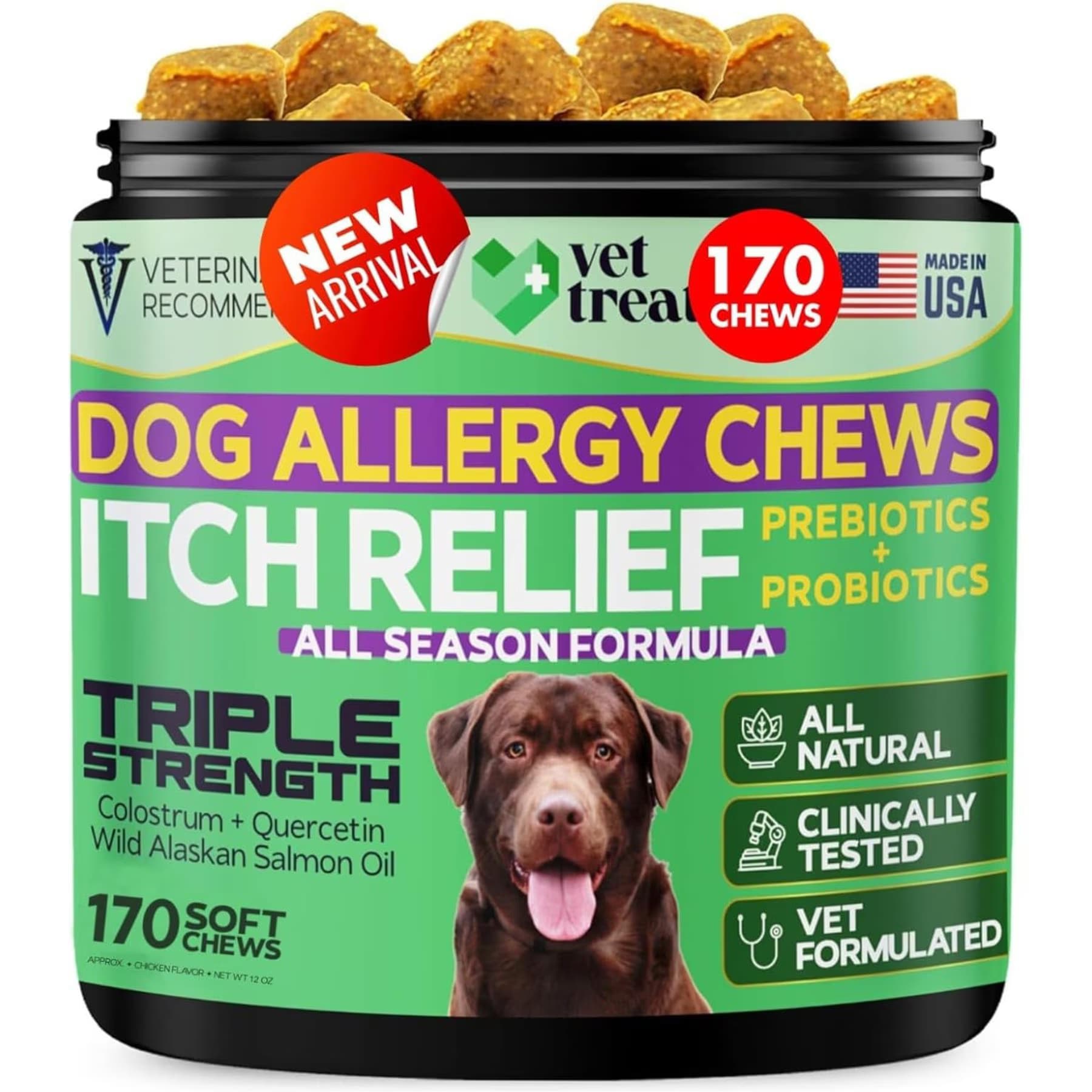 Vet Treat Chicken Flavored Chews Allergy Supplement for Dogs — view 2