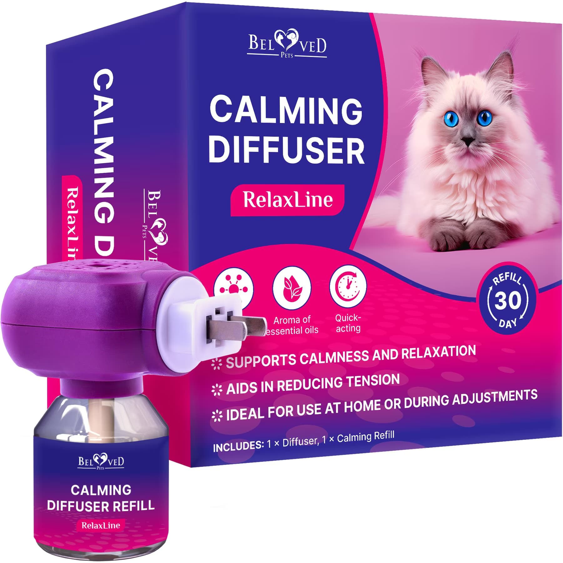 Beloved Pets Beloved Pets Calming Diffuser & Anti Anxiety Cat Diffuser