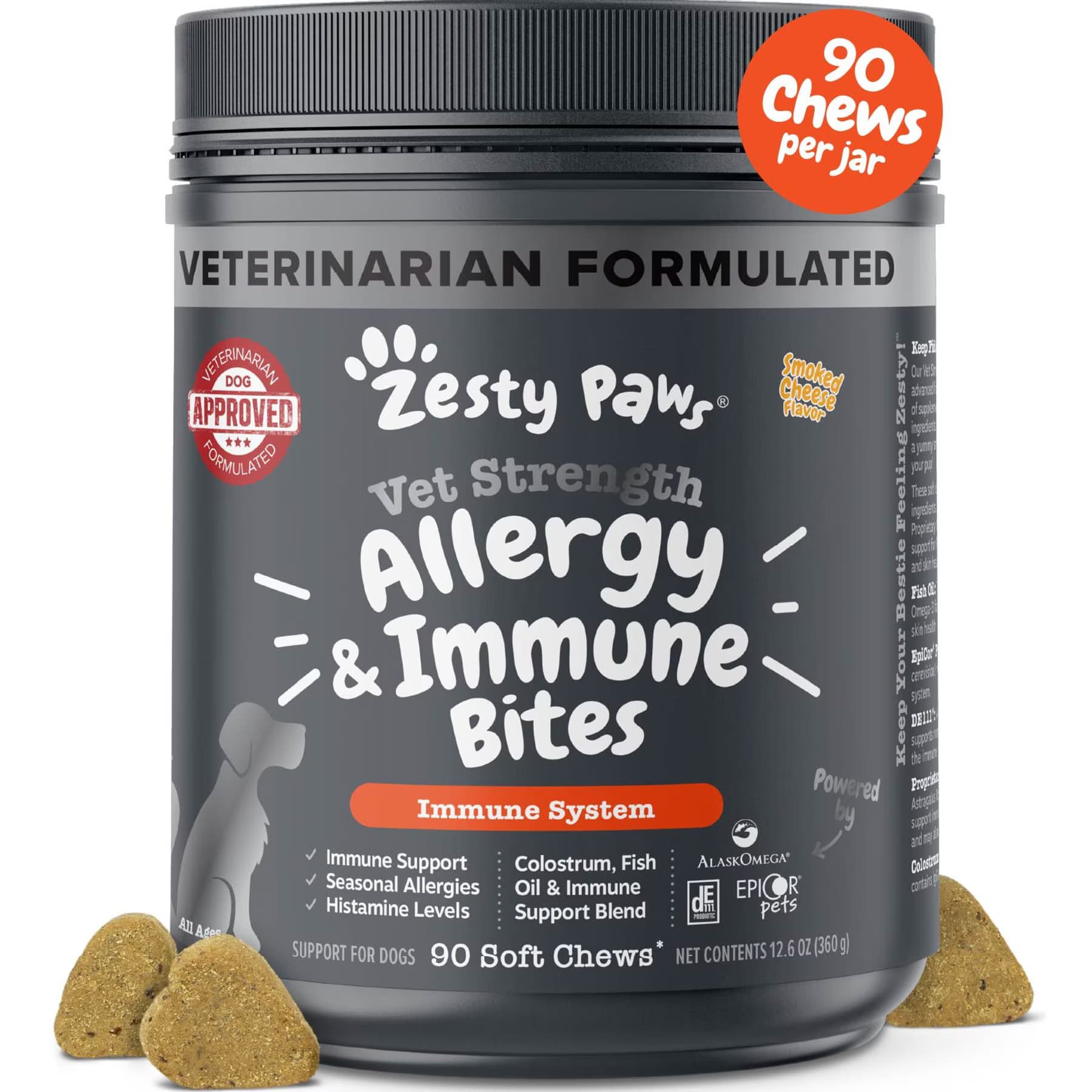 Zesty Paws Zesty Paws Vet Strength Allergy & Immune Bites Soft Chews Fish Oil Supplement for Dogs