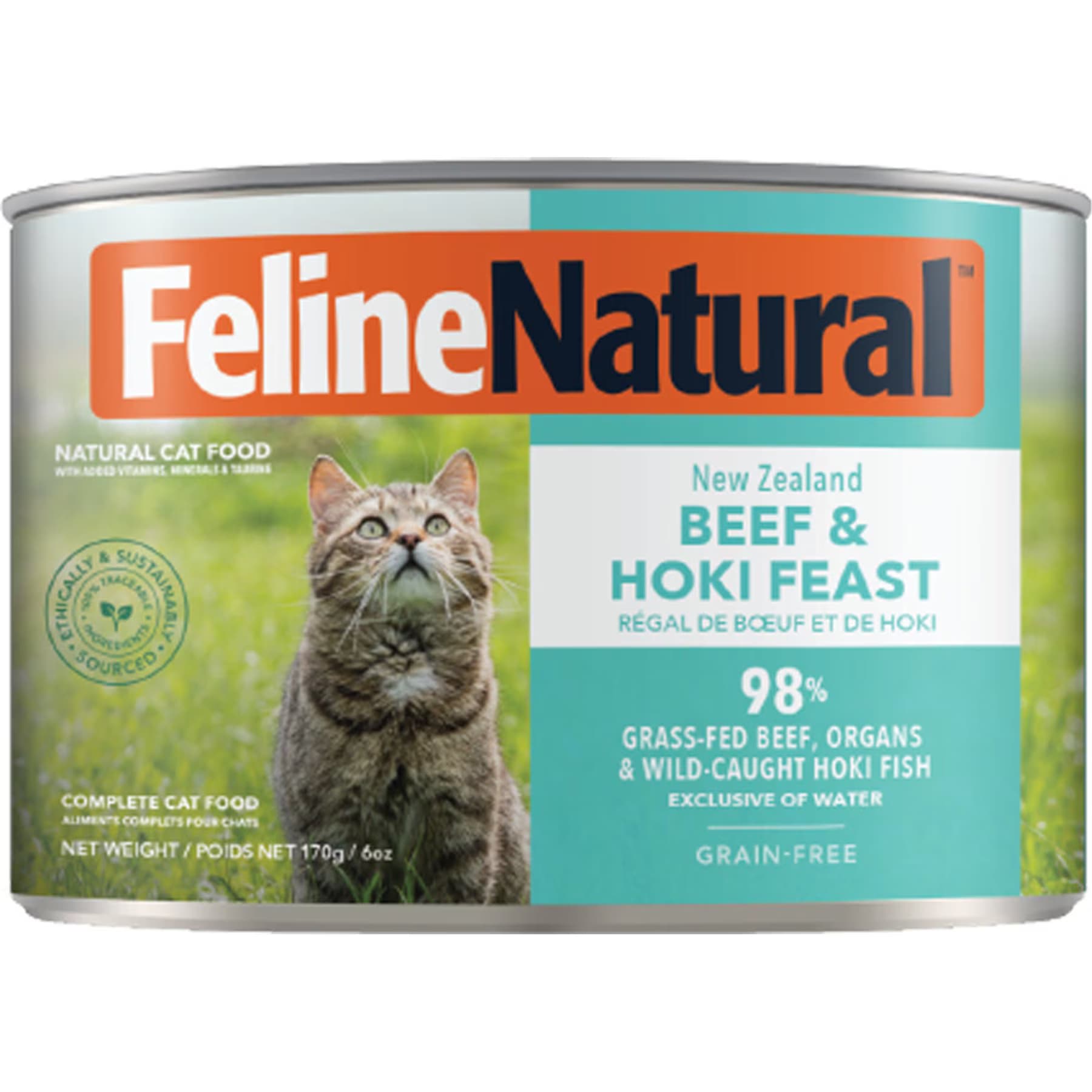 Feline Natural Feline Natural Beef & Hoki Feast Grain-Free Canned Cat Food, 6-oz