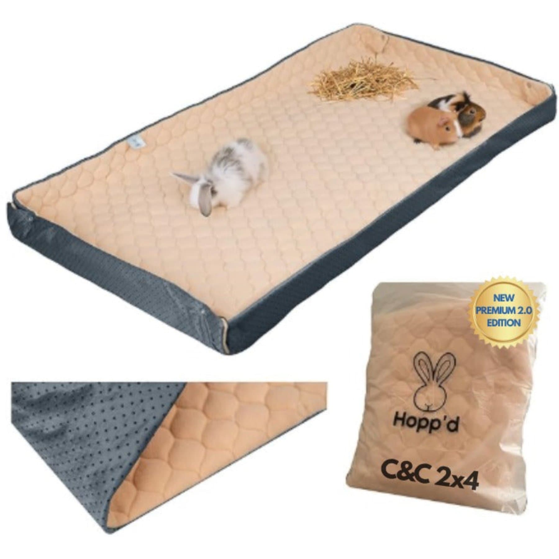Hoppd Hoppd HutchLiner 2.0 New Premium Edition Smallpet Bedding, Midnight Blue, Midwest: 47 x 24-in