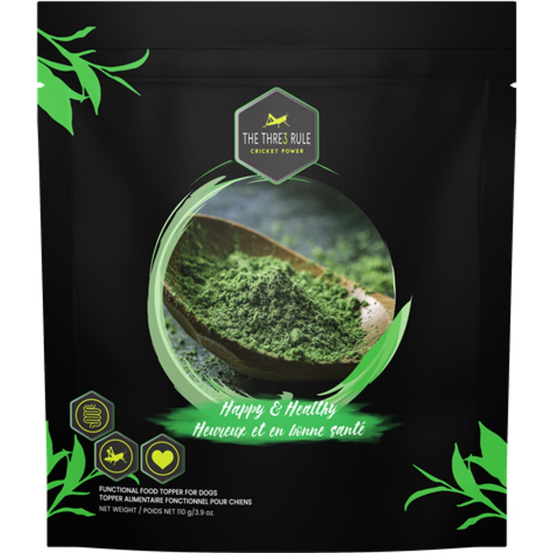 The Thre3 Rule The Thre3 Rule Happy & Healthy Powder Supplement Dog Supplement Topper, 110-gram