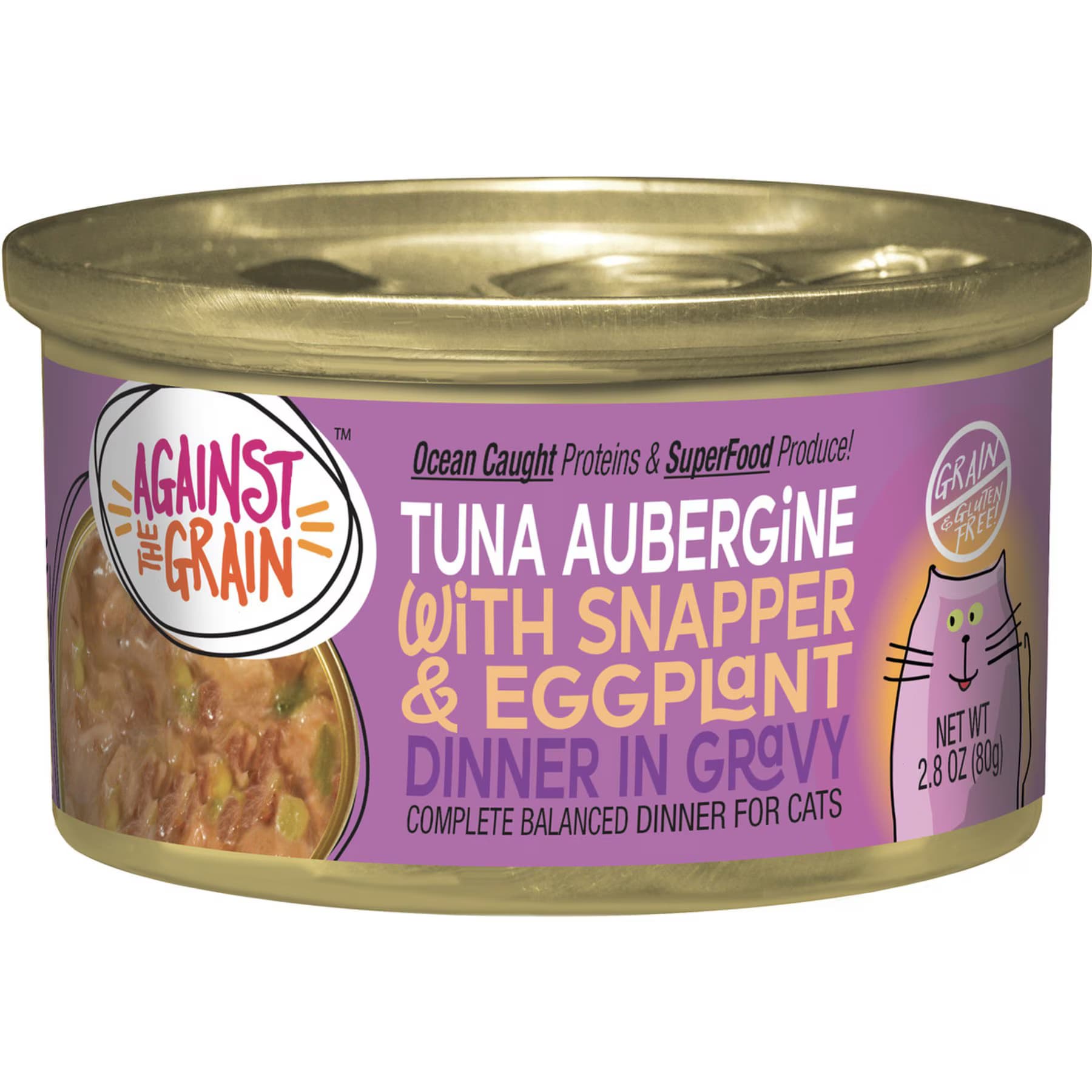 Against the Grain Against the Grain Tuna Aubergine with Snapper & Eggplant Dinner Grain-Free Wet Cat Food