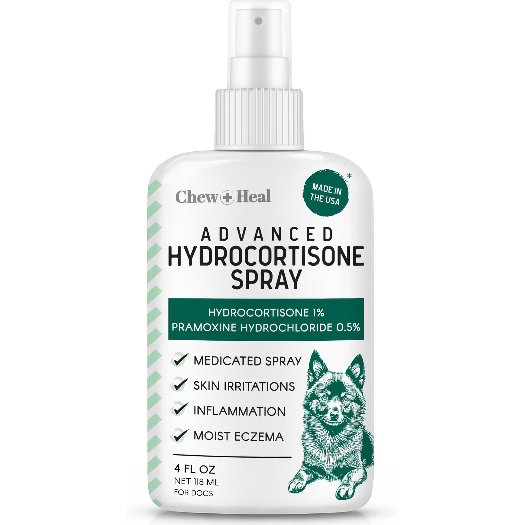 Chew + Heal Chew + Heal Advanced Hydrocortisone Medicated Wound Care Spray for Dogs, 4-fl oz bottle