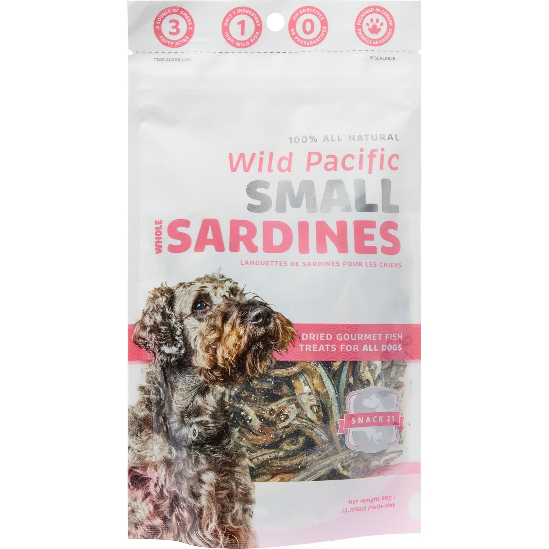 Snack 21 Treats Snack 21 Treats Wild Pacific Small Sardines High-Protein Grain-Free Air-Dried Dog & Cat Treats