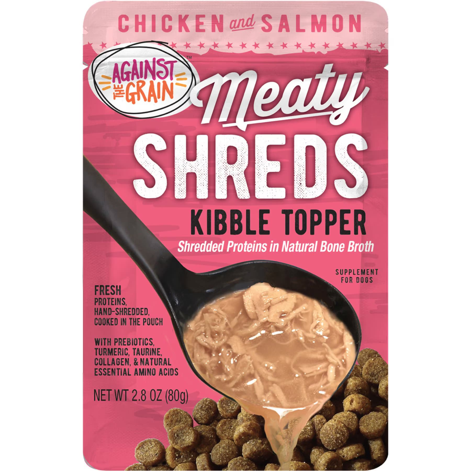 Against the Grain Against the Grain Shreds Slow Cooked Shredded Chicken & Salmon Kibble Recovery Flax Free Dog Food Topper