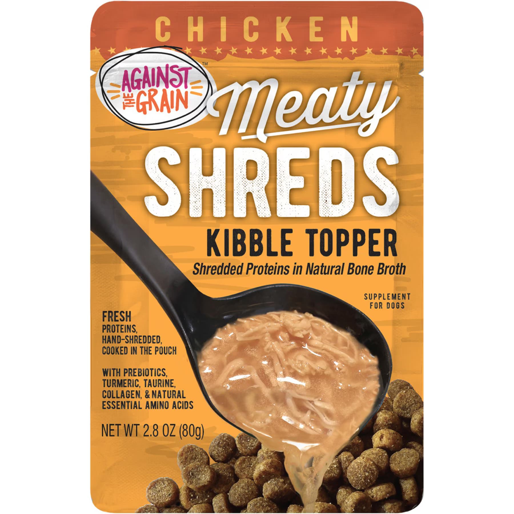 Against the Grain Against the Grain Shreds Slow Cooked Shredded Chicken Kibble Urinay Tract Health Gluten Free Dog Food Topper