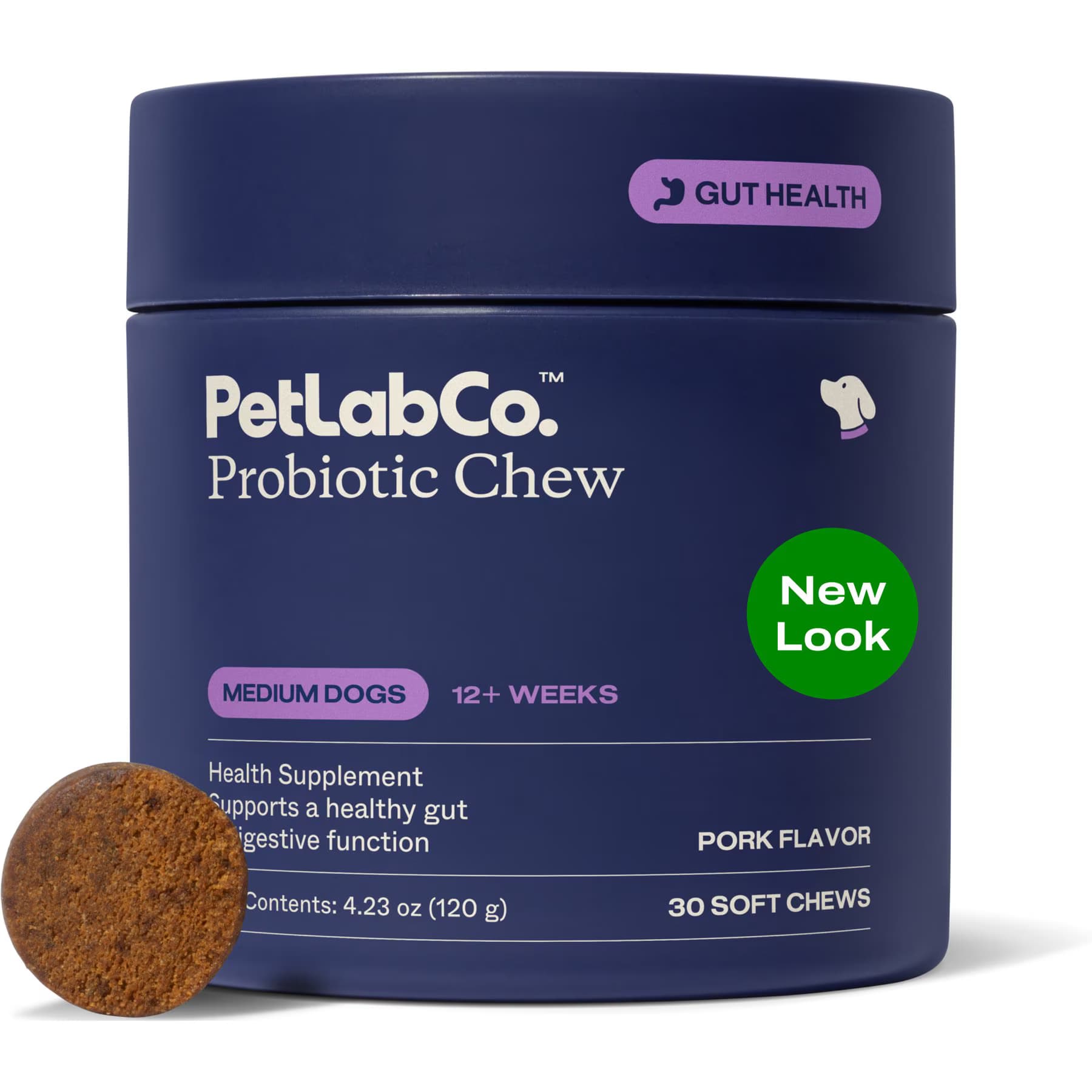 PetLabCo. Probiotics Pork Flavored Soft Chew Supplement for Medium Dogs — view 2