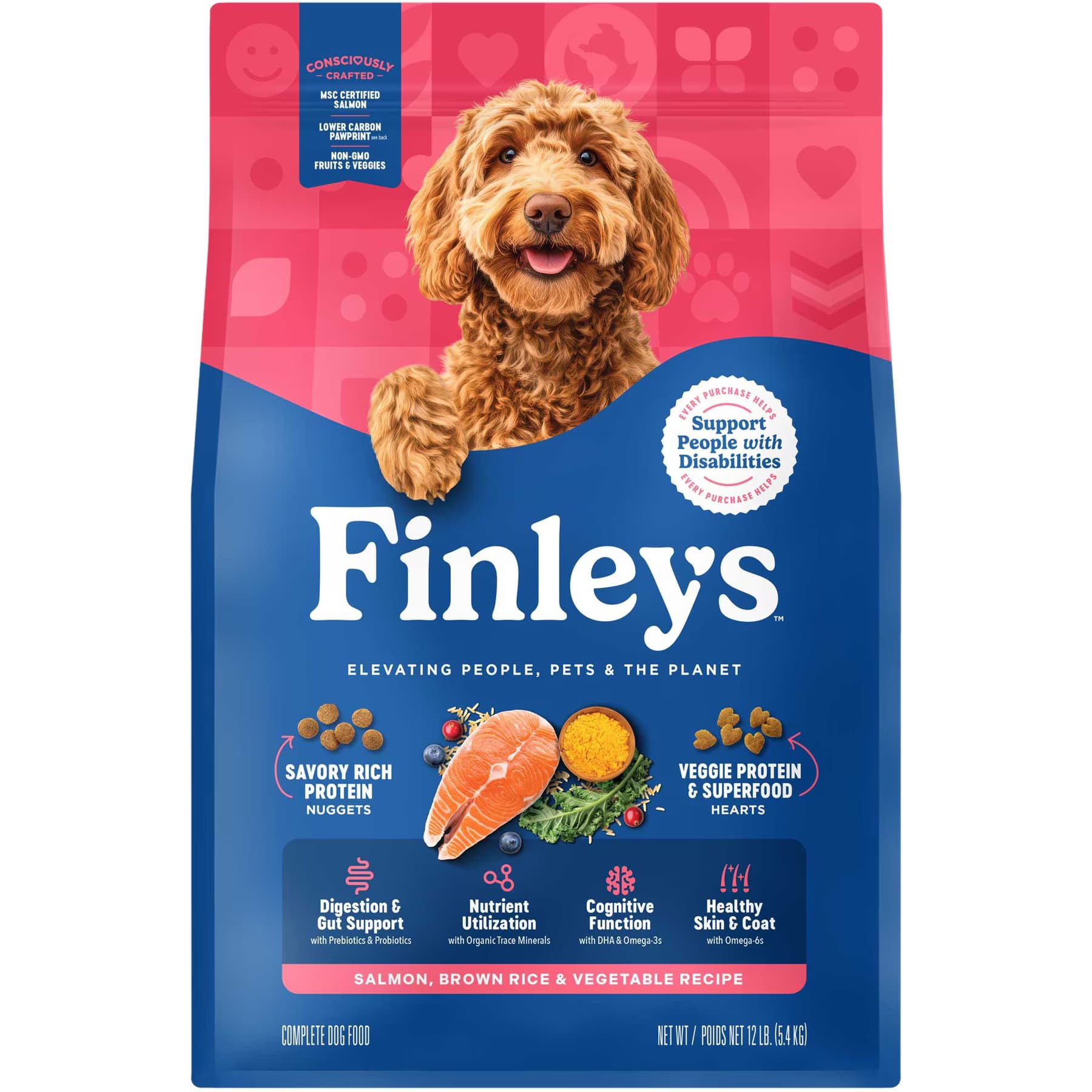 Finley's Salmon, Brown Rice & Vegetable Recipe Salmon, Veggie & Brown Rice Dry Dog Food — view 2