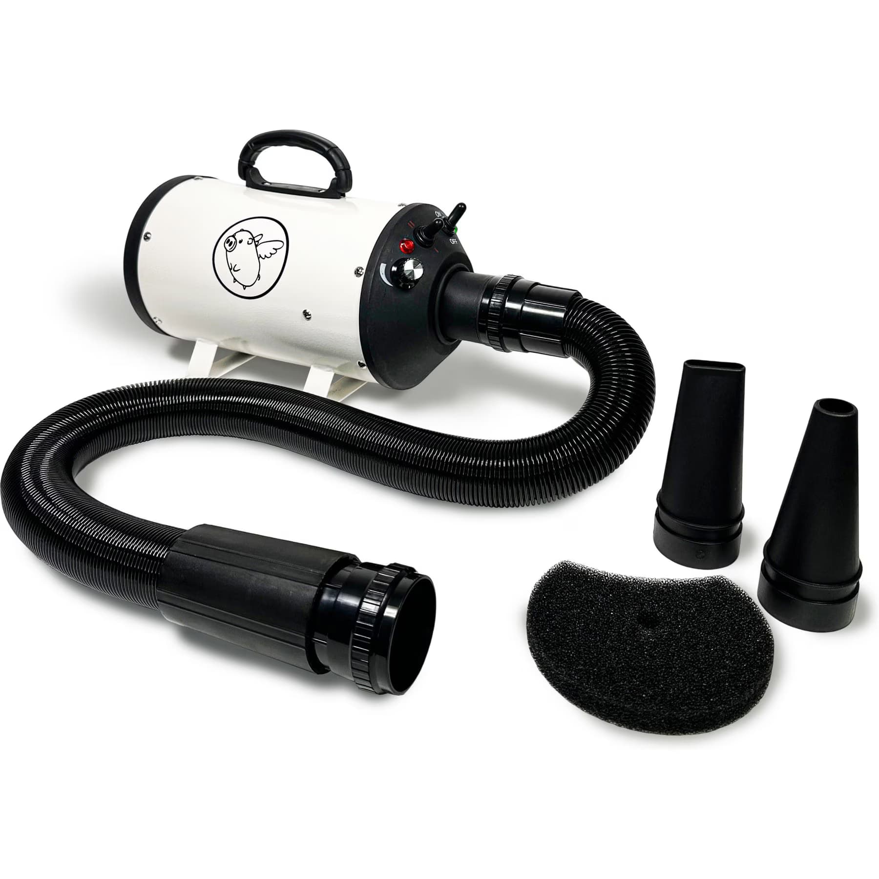 Flying Pig Grooming Flying Pig Grooming One High Velocity Dog Grooming Dryer, White/Black Logo