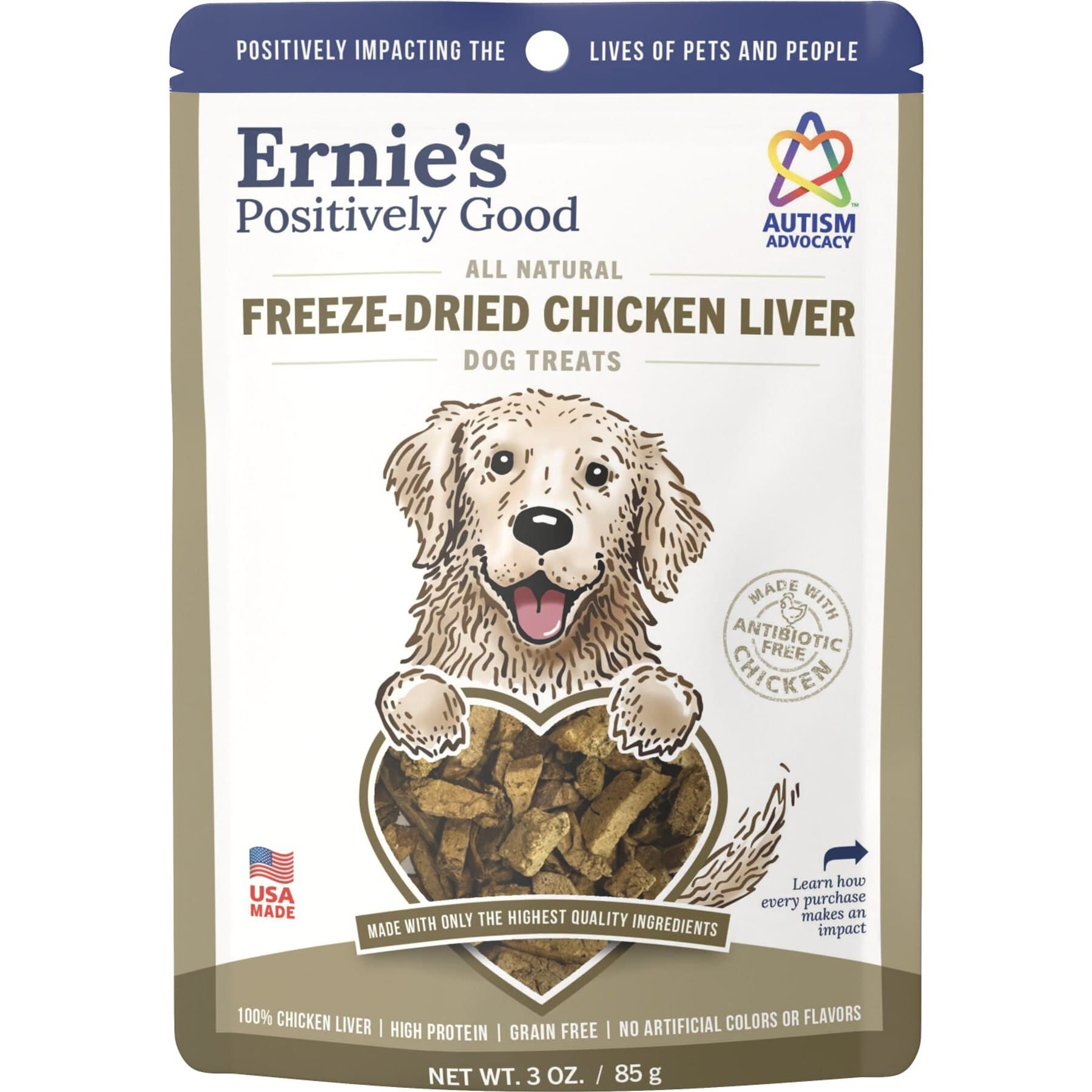 Ernie Els Pet Products Ernie Els Pet Products Ernie’s Chicken Liver Grain-Free Freeze-Dried Dog Treats
