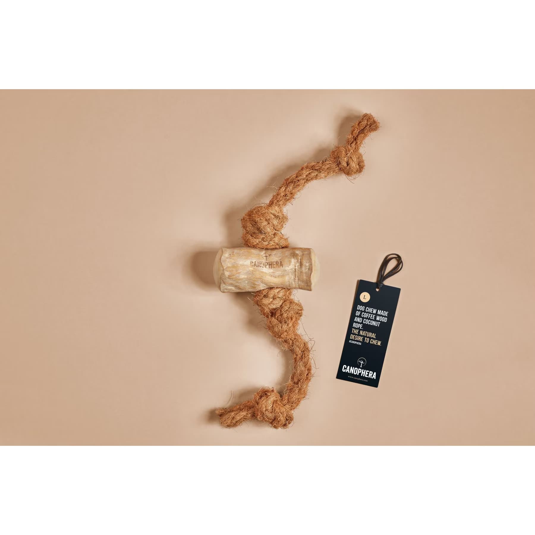 Canophera Coffee Wood & Coconut Rope Tough Chew Dog Toy, X-Small — view 4