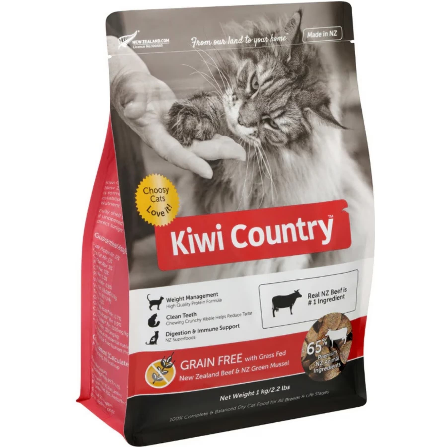 Kiwi Country Kiwi Country Grain-Free Beef & NZ Green Mussel Dry Cat Food