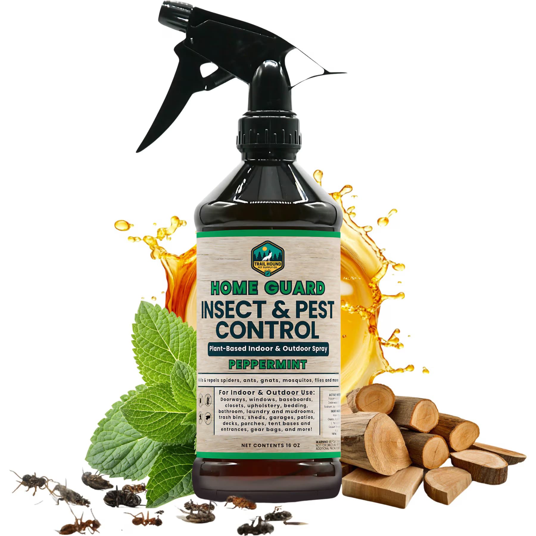 Trail Hound Pet Supply Co. Trail Hound Pet Supply Co. Home Guard Peppermint Insect & Pest Control Flea & Tick Spray for Dogs, 16-fl oz bottle