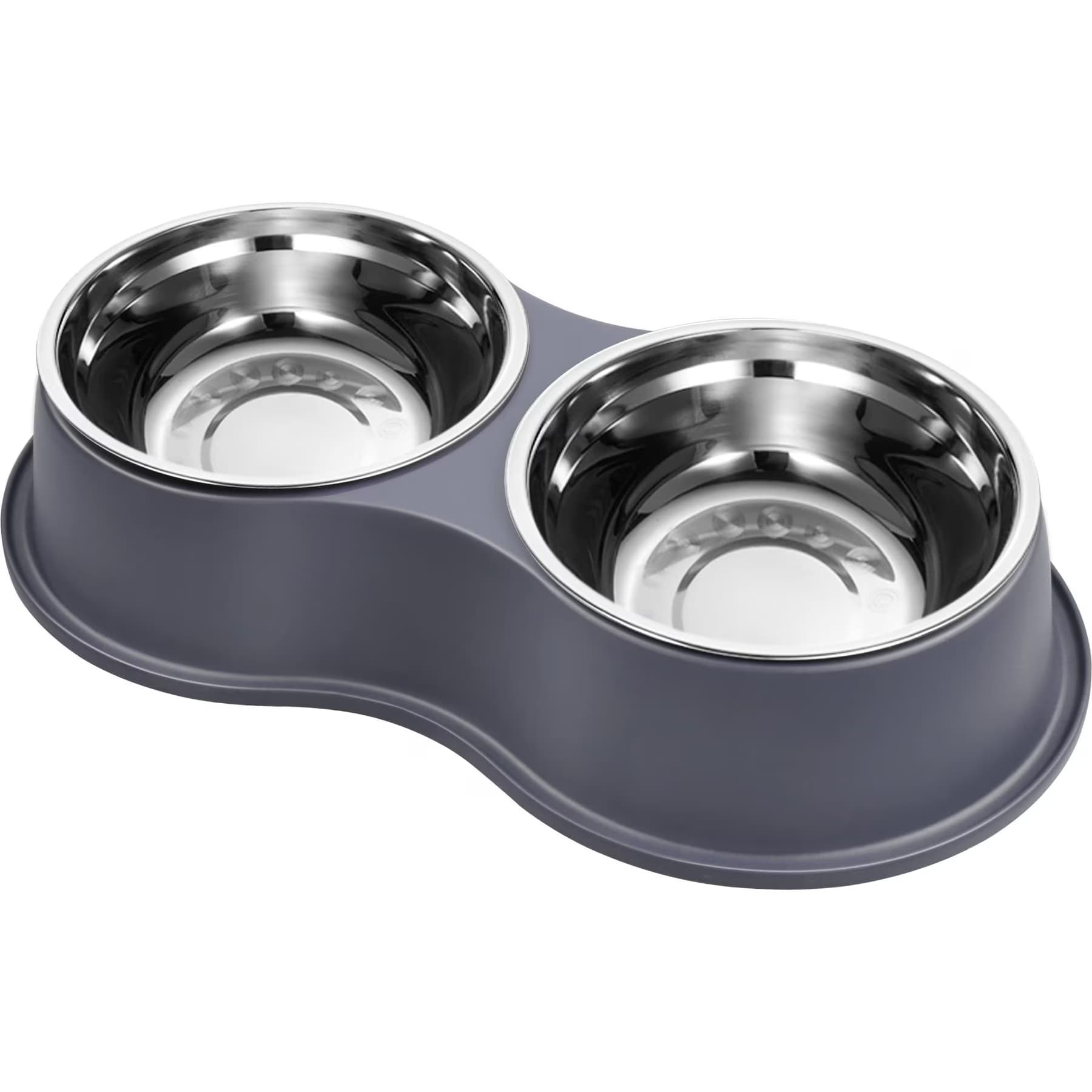 UPSKY UPSKY Non-Slip Resin Station Skid-Proof Stainless Steel Dog & Cat Water & Food Bowls, Grey, 60-oz