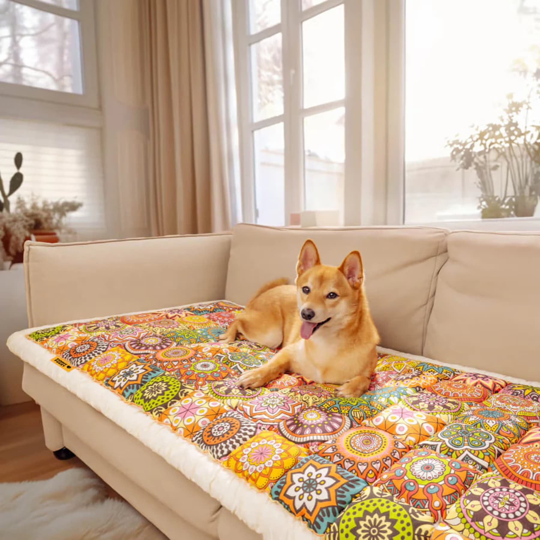 FunnyFuzzy FunnyFuzzy Garden Chic Cotton Furniture Cover, Bohemia, 27.6 x 70.9-in