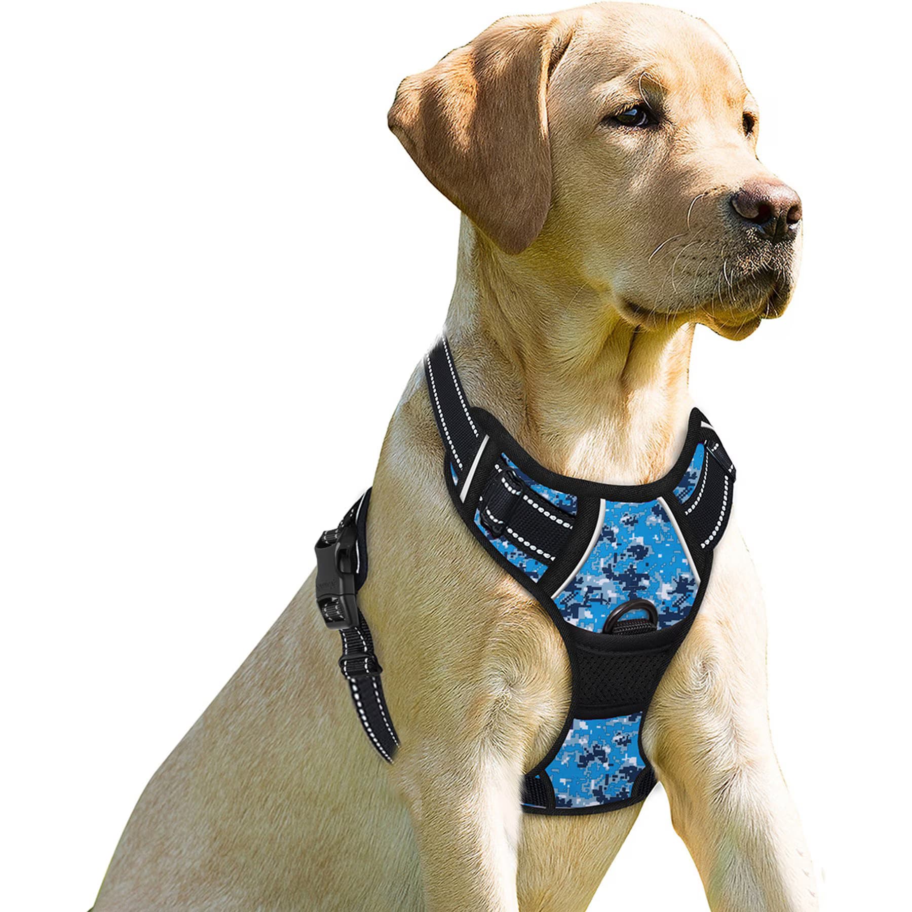 BARKBAY BARKBAY Front Clip Reflective No Pull Dog Harness, Blue Camo, X-Small: 15.5 to 19.5-in chest
