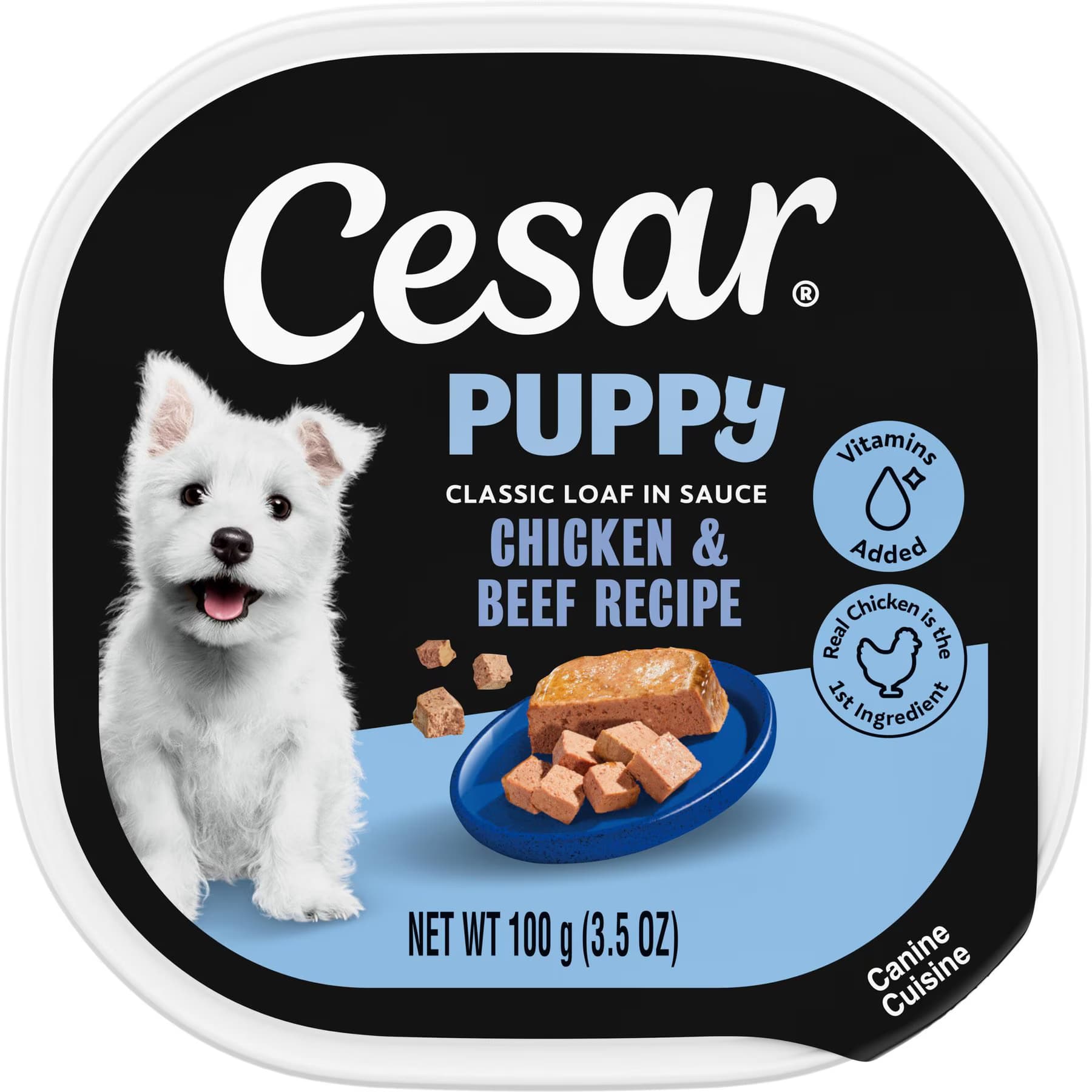 Cesar Cesar Puppy Classic Loaf in Sauce Chicken & Beef Recipe Small Breed Wet Dog Food Trays, 3.5-oz