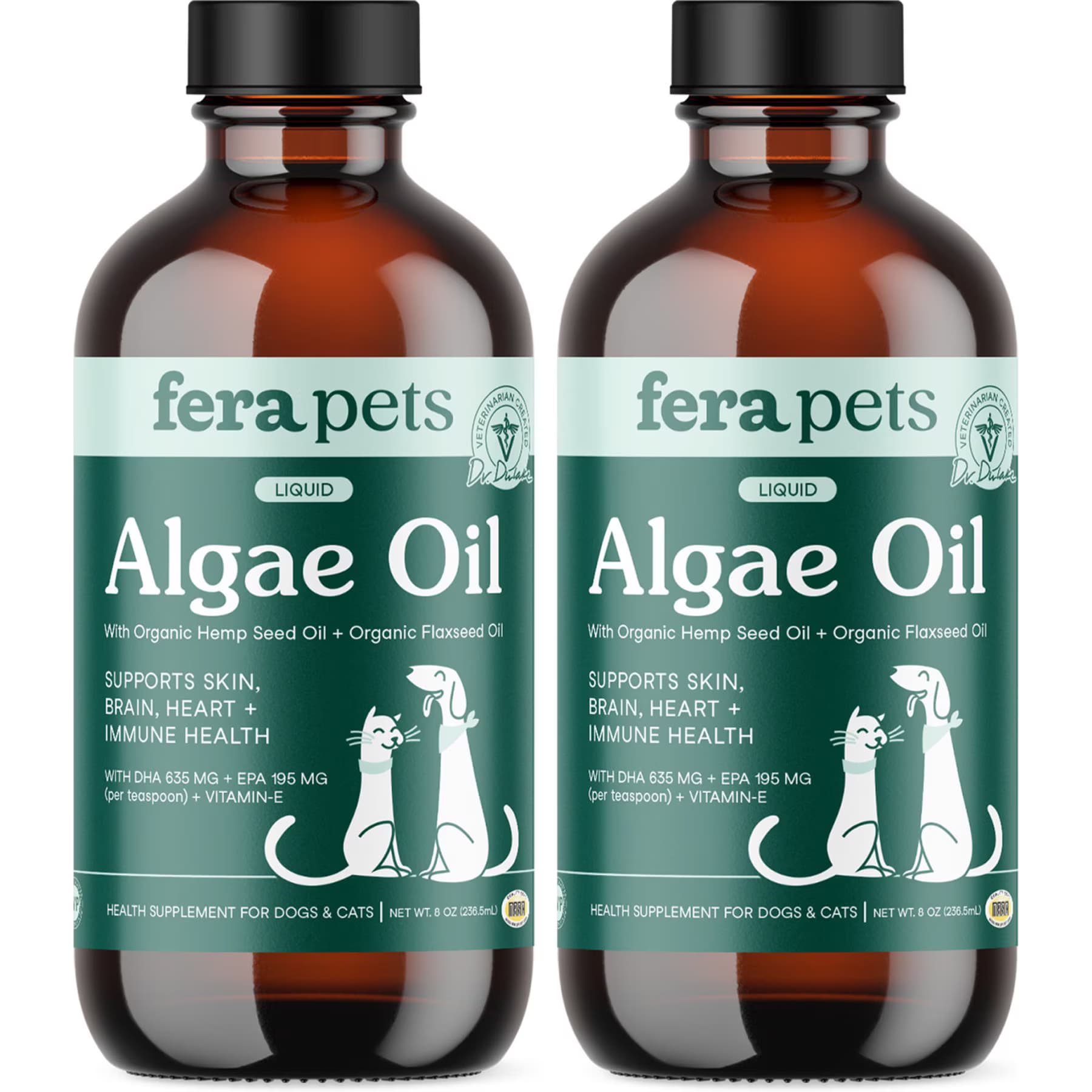 Fera Pets Fera Pets Algae Oil Vegan Omega-3s Supplement for Dogs & Cats, 16-fl oz bundle
