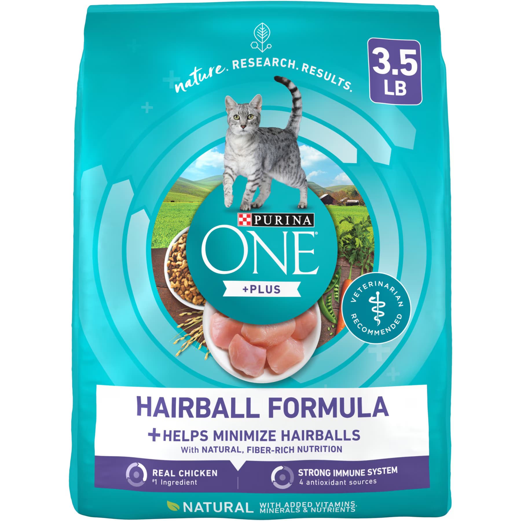 Purina ONE Purina ONE +Plus Hairball Formula Natural Adult Dry Cat Food, 32-lb bundle