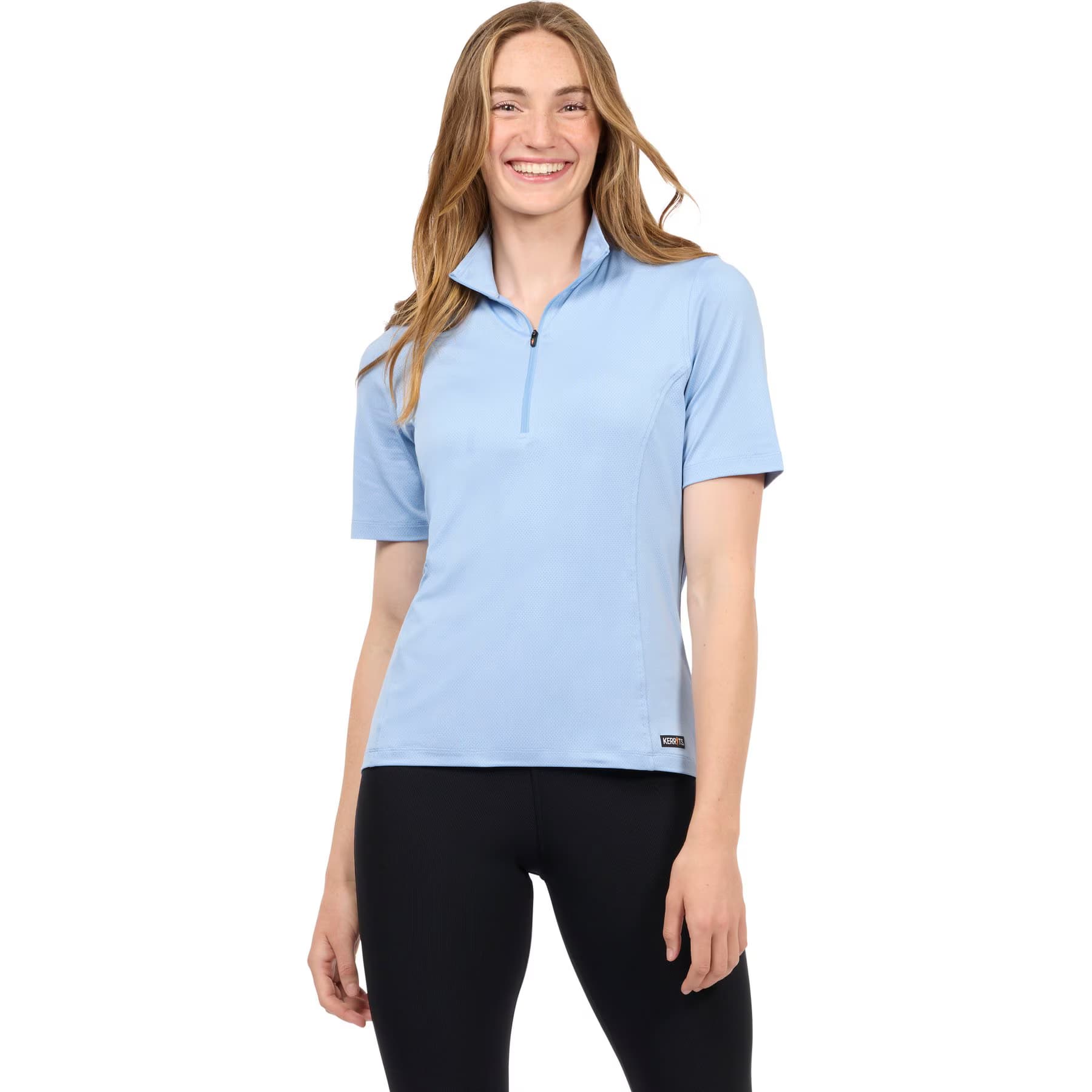 Kerrits Kerrits Ice Fil Lite Short Sleeve Horse Riding Shirt, Carolina Blue, XXX-Large