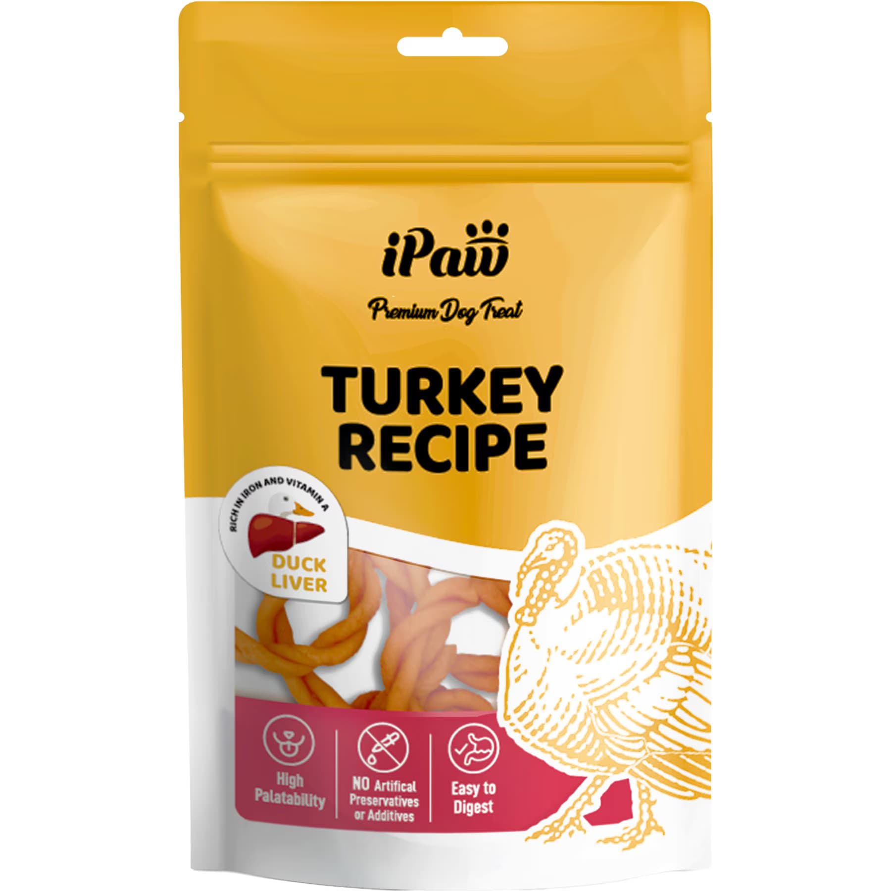 iPaw iPaw Turkey Meat with Duck Liver Rings Gluten-Free Adult Soft & Chew Dog Treats