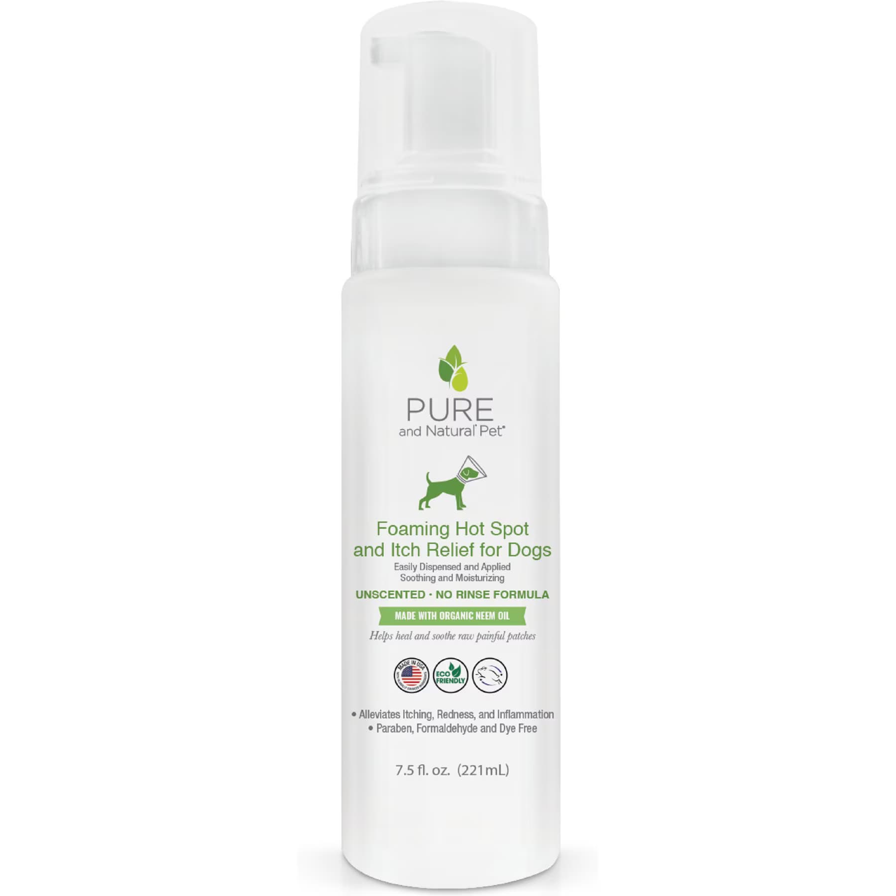 Pure and Natural Pet Pure and Natural Pet Foaming Hot Spot & Itch Relief Dog Wound Care, 7.5-fl oz bottle