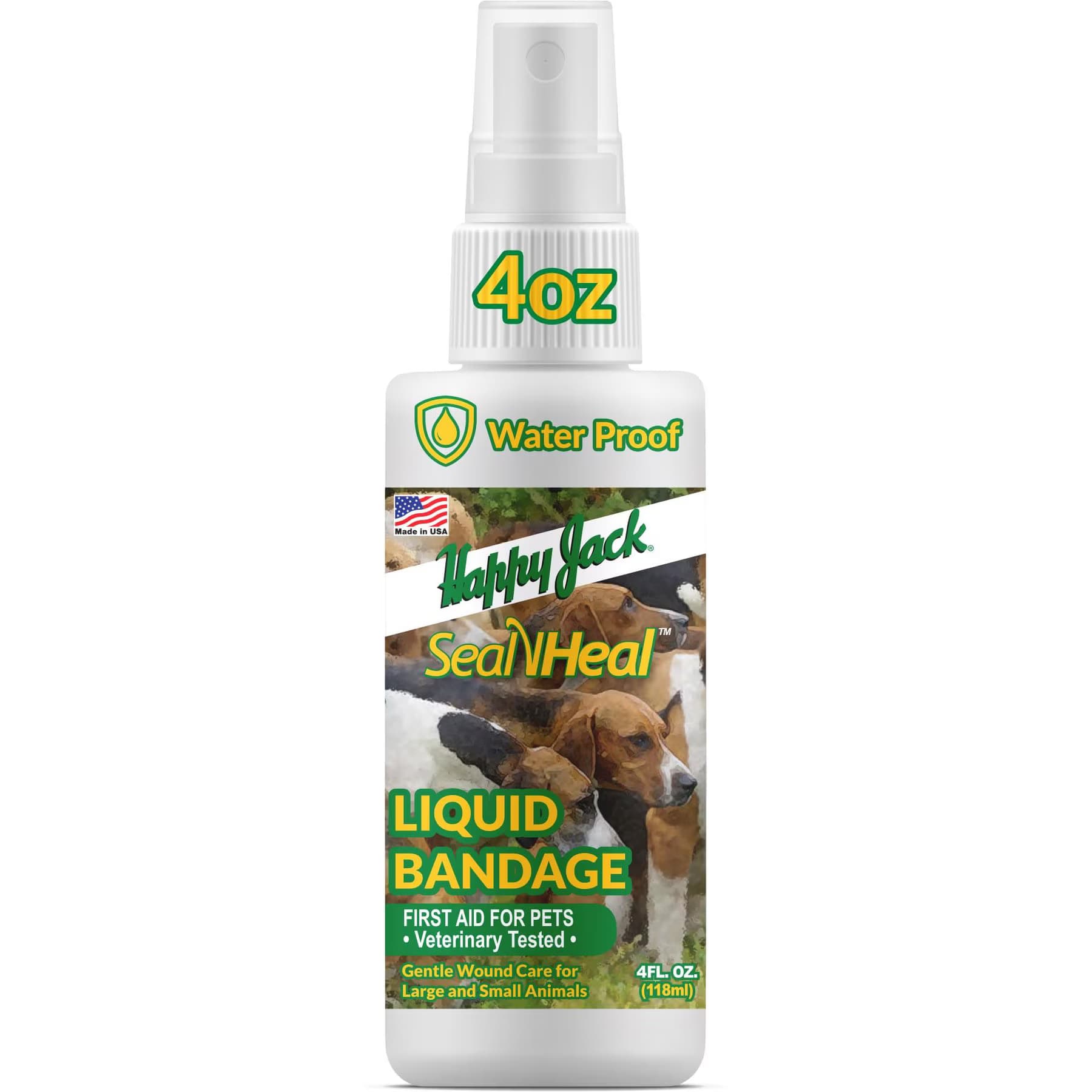 Happy Jack Happy Jack Seal ‘N Heal Liquid Bandage Spray for Dogs & Cats, 4-fl oz bottle
