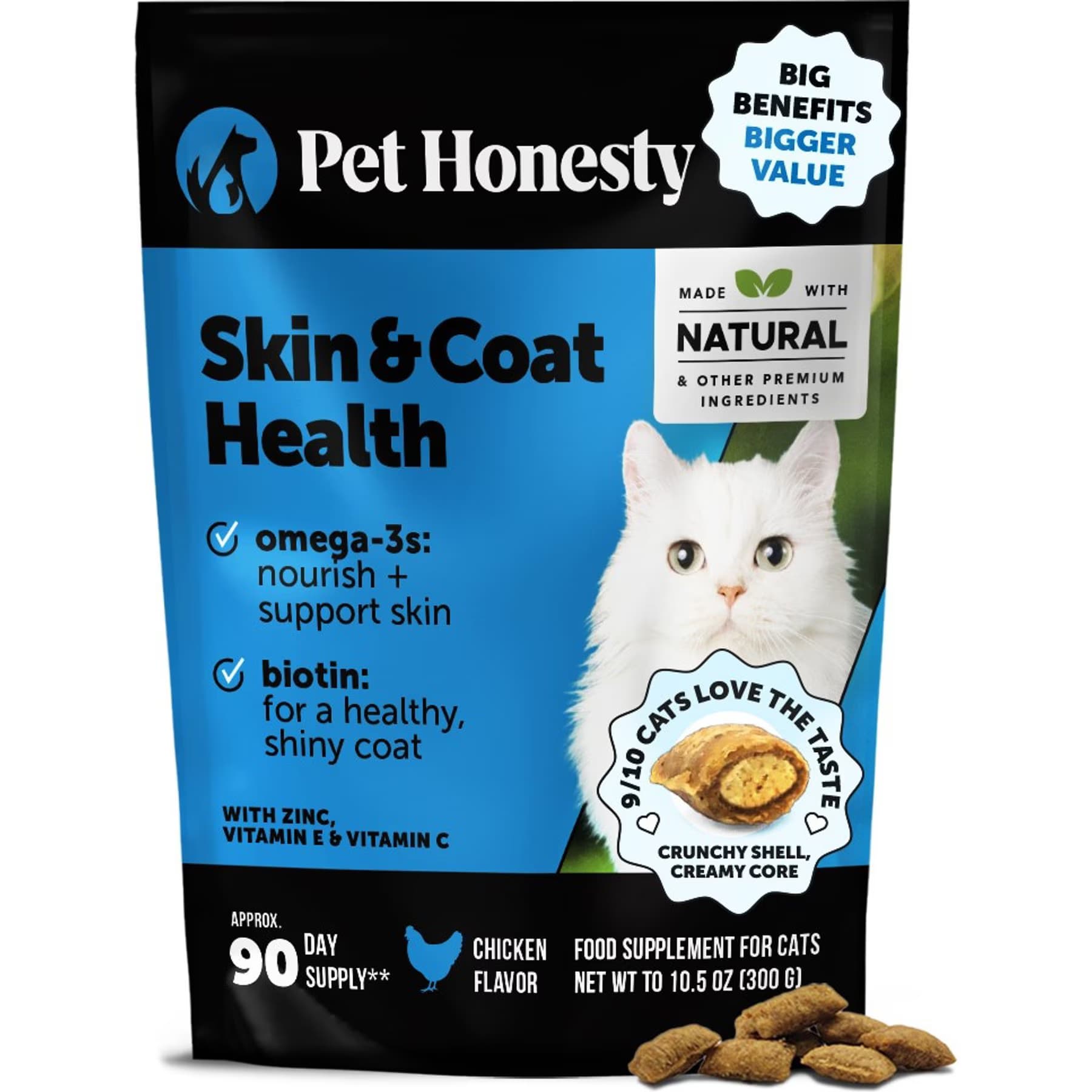 Pet Honesty Pet Honesty Skin & Coat Health Chews Allergy Relief of Itchy Skin Supplement for Cats, 7.4-oz bundle