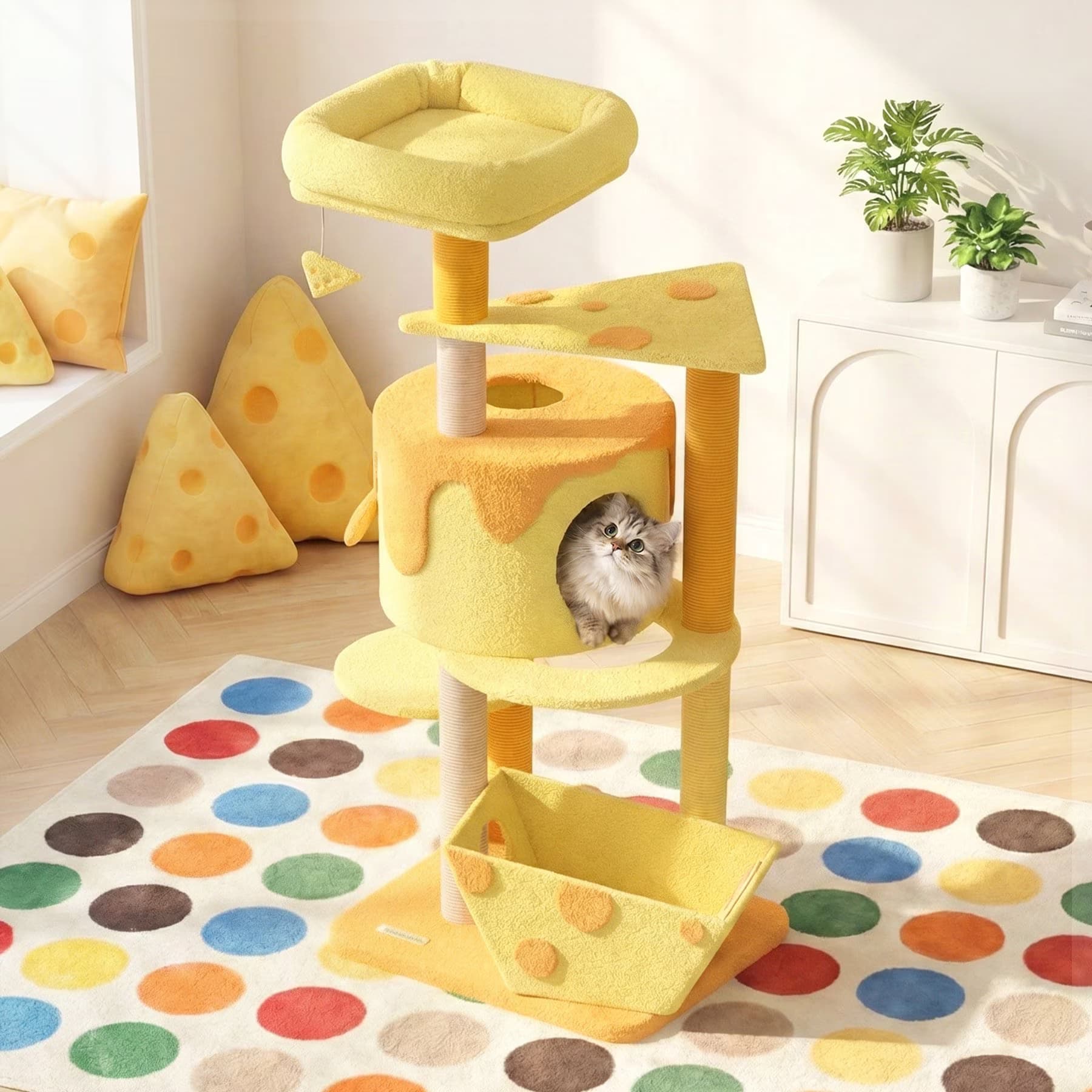 Happy & Polly Happy & Polly 53.2-in Sisal Cheese Cat Tree