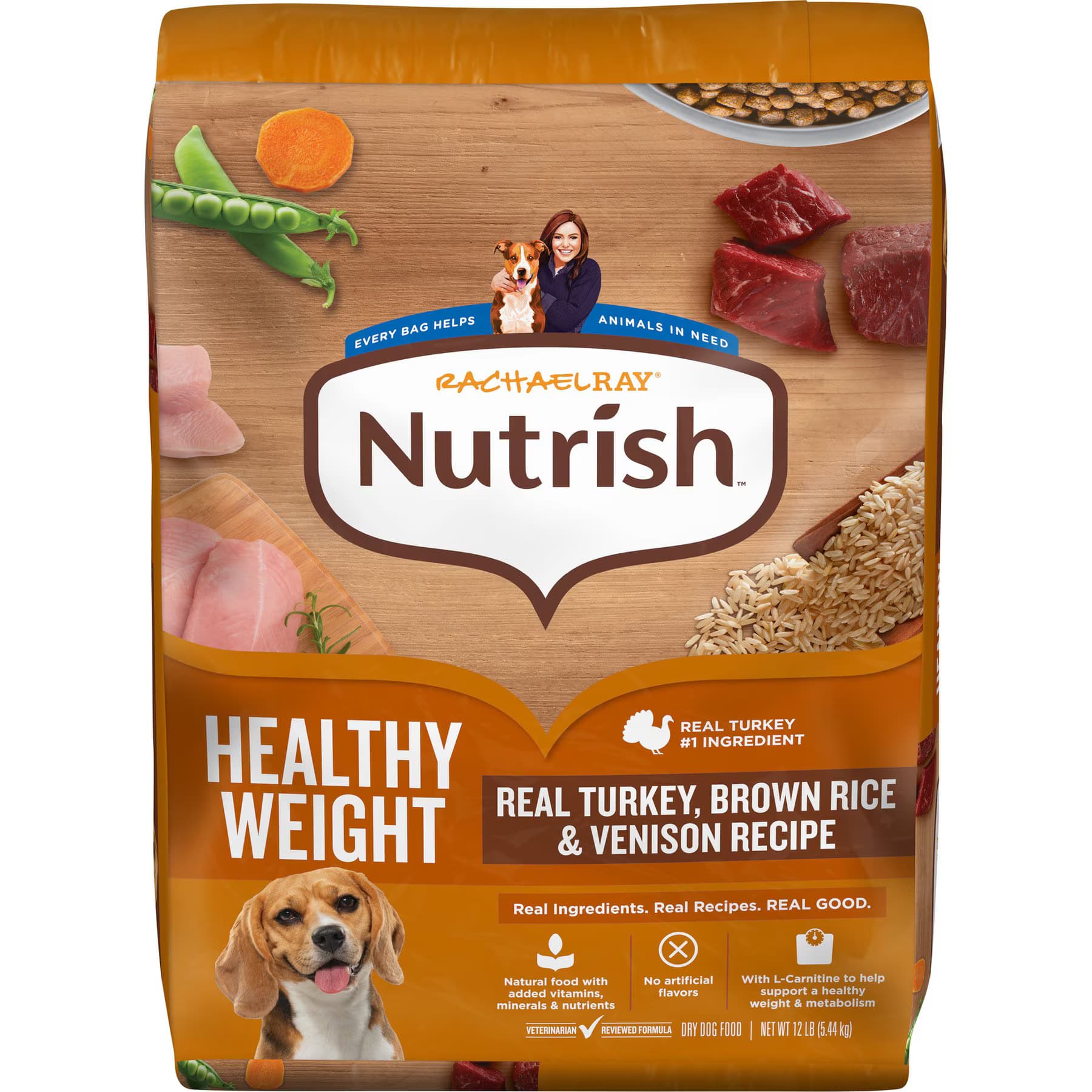 Rachael Ray Nutrish Healthy Weight Food Real Turkey, Brown Rice & Venison Recipe Adult Dry Dog Food — view 2