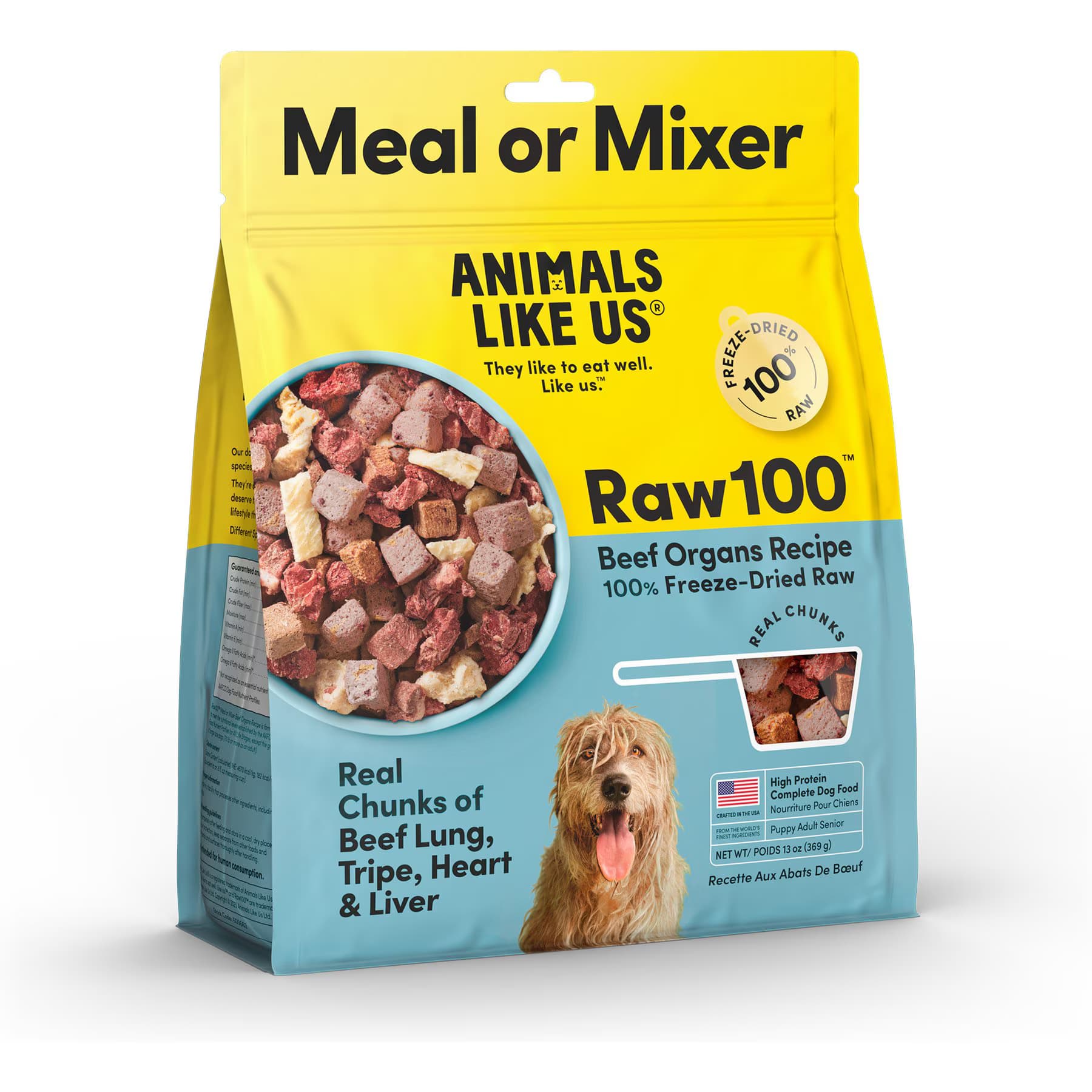 Animals Like Us Raw100 Beef Organs Recipe Freeze-Dried Dog Food Mixer, 26-oz bundle — view 2