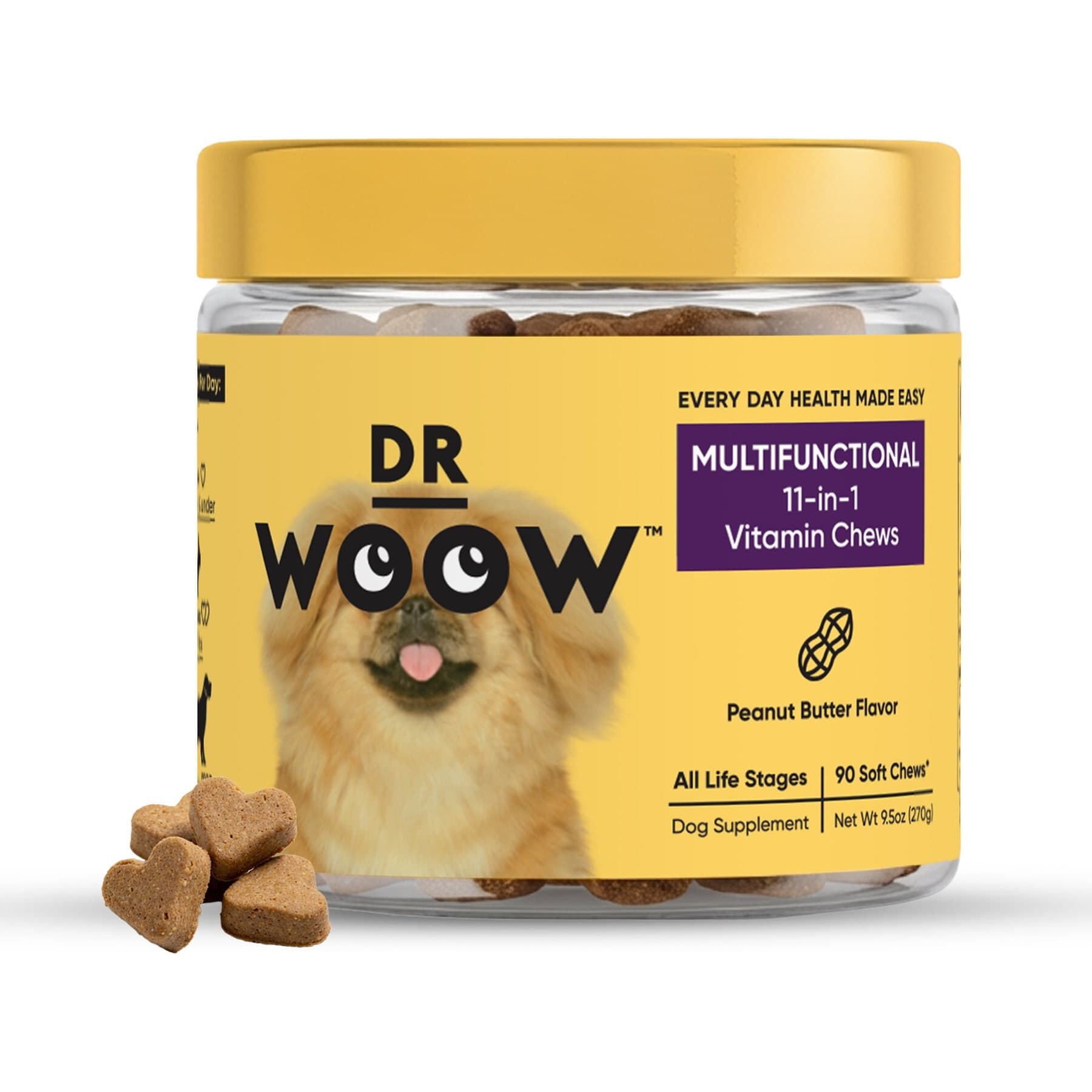 Dr Woow Dr Woow 11-in-1 Joint Peanut Butter Flavored Soft Chews Multivitamin for Dogs