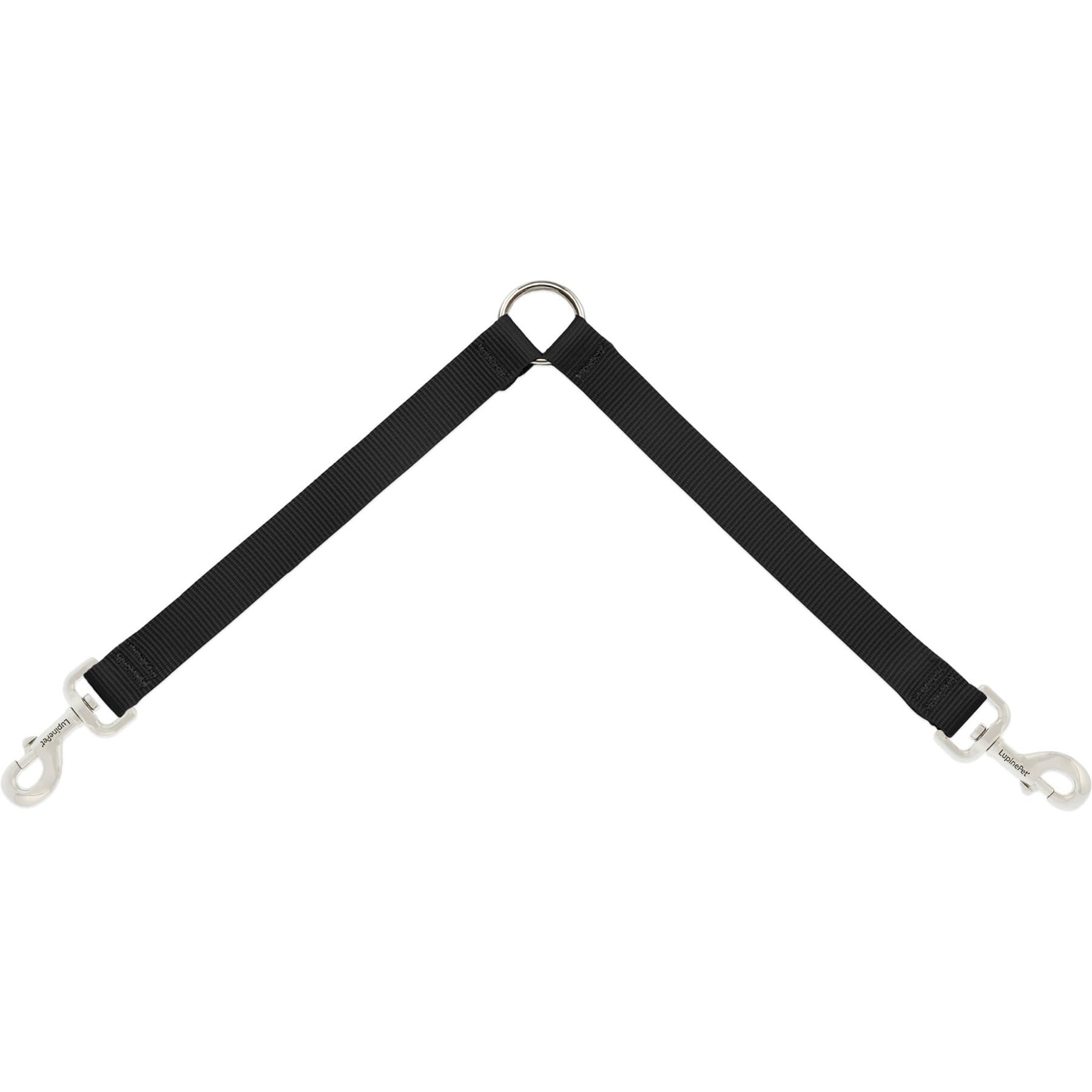 LupinePet LupinePet Basic Solid Dog Leash Coupler, Black, 18-in long, 1/2-in wide