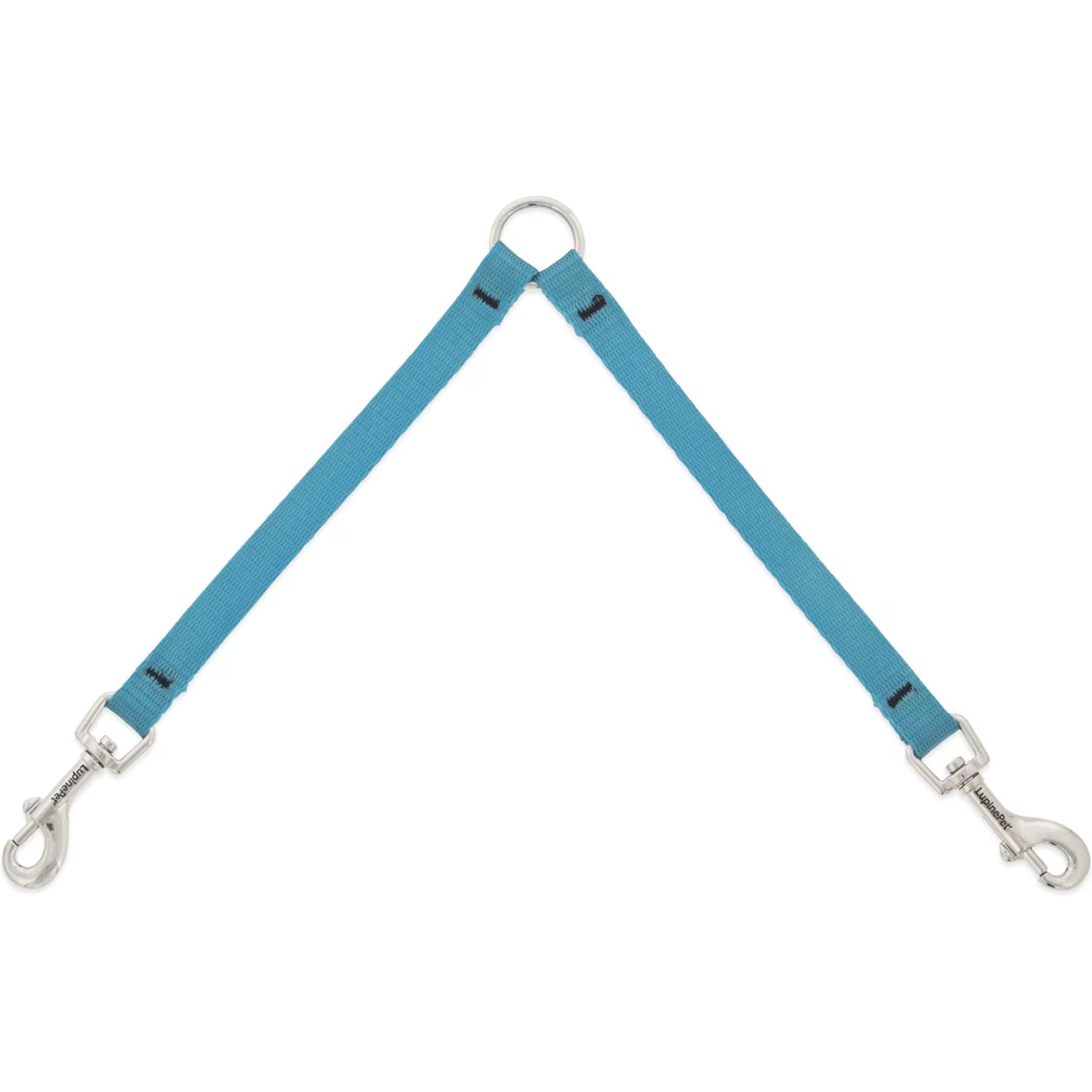 LupinePet LupinePet Basic Solid Dog Leash Coupler, Aqua, 18-in long, 1/2-in wide