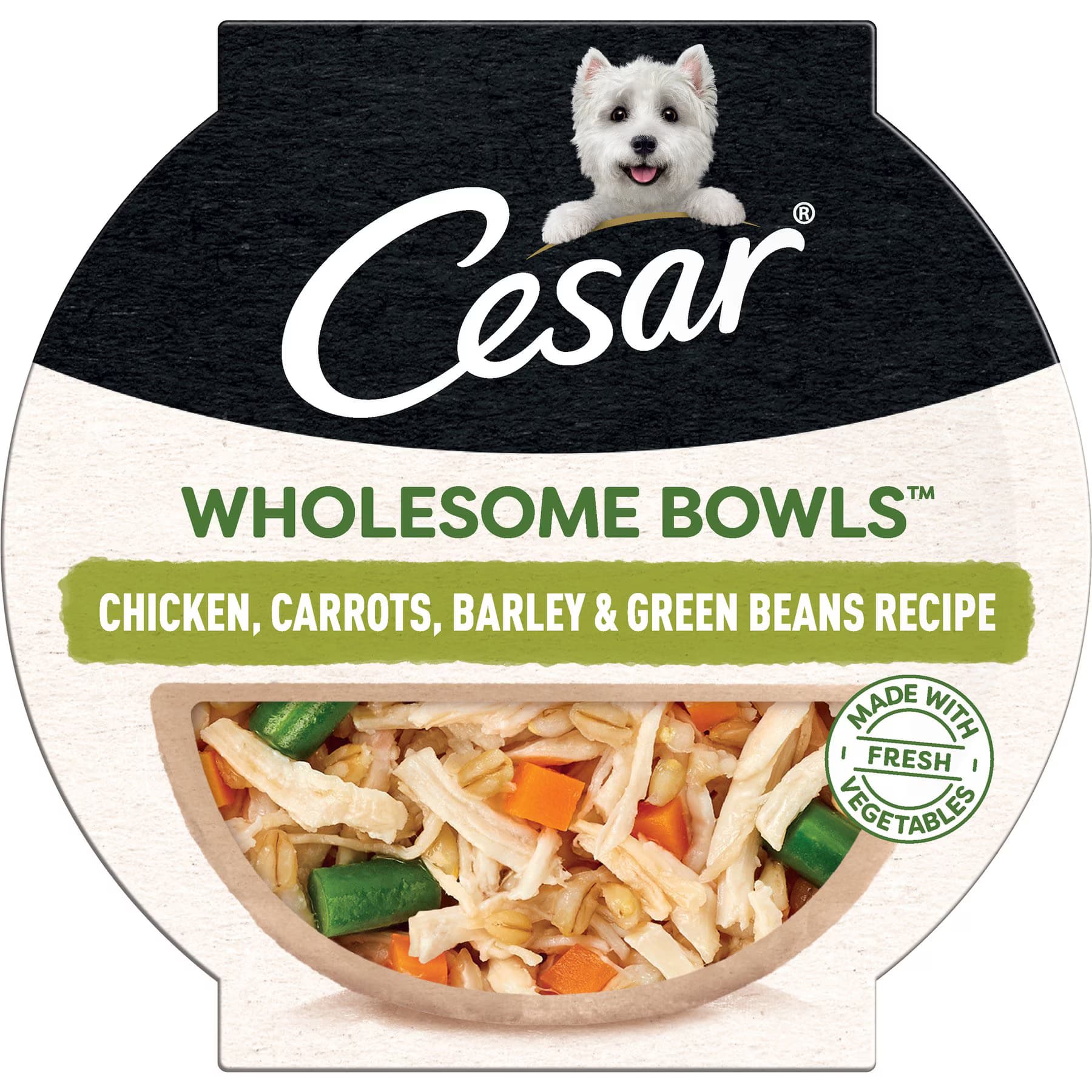 Cesar Cesar Wholesome Bowls Chicken, Carrots, Barley & Green Beans Recipe Small Breed Adult Wet Dog Food