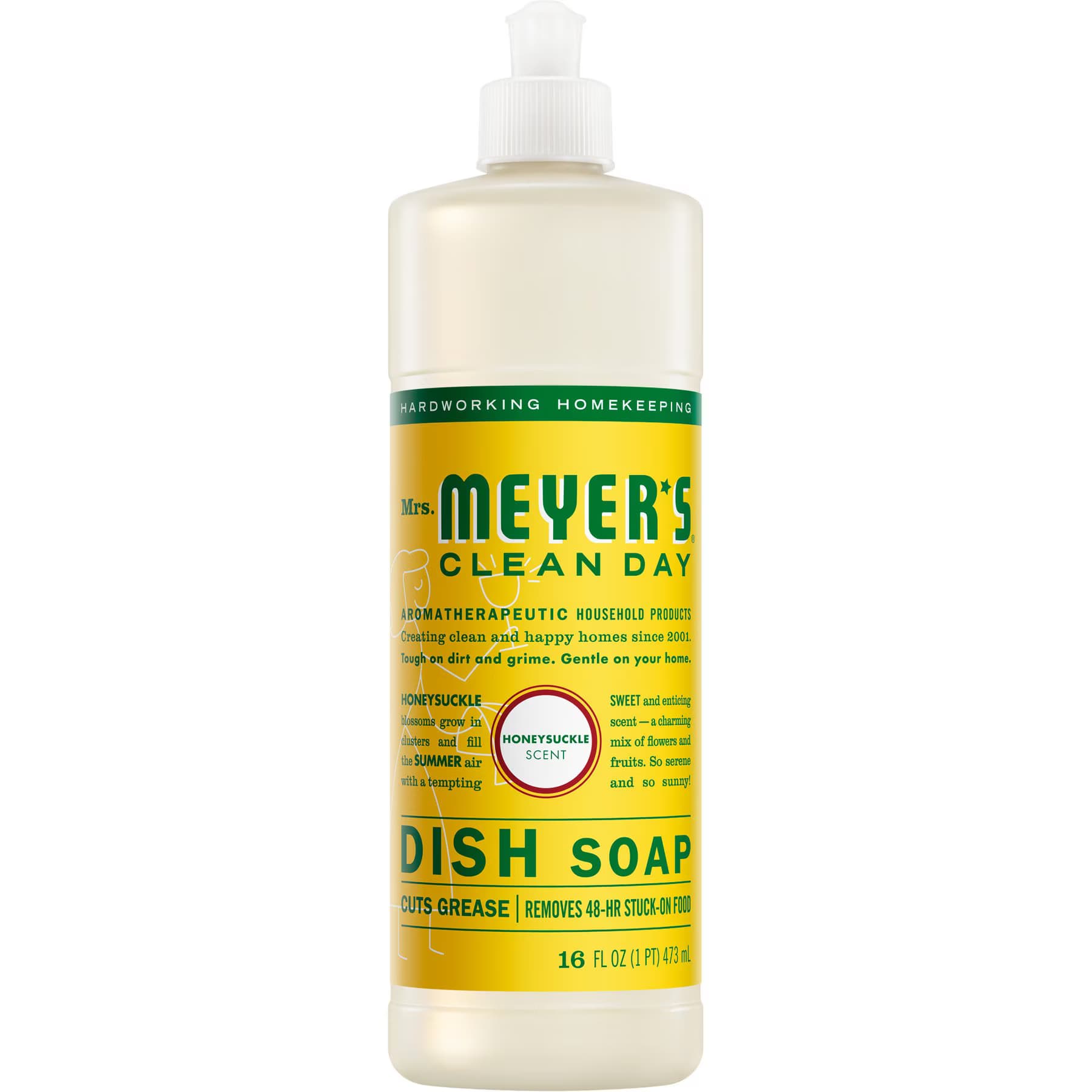 Mrs. Meyer's Mrs. Meyer’s Clean Day Liquid Dish Soap, Honeysuckle Scented, 16-fl oz bottle