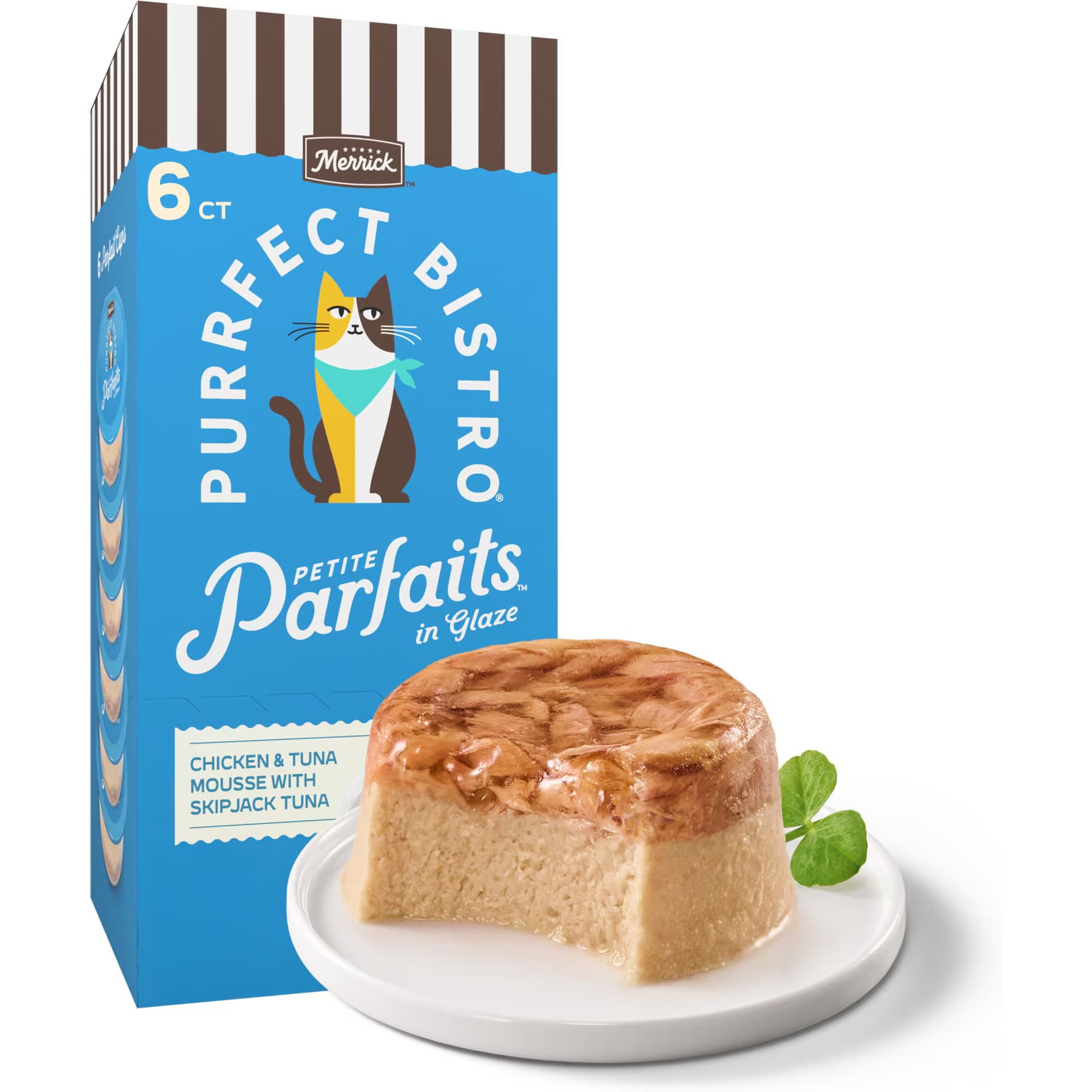 Merrick Merrick Purrfect Bistro Petite Parfaits Chicken & Tuna Mousse with Skipjack Tuna in Glaze Gravy Lickable Cat Treat, 1.05-oz cup — Chicken & Tuna Mousse - Glaze