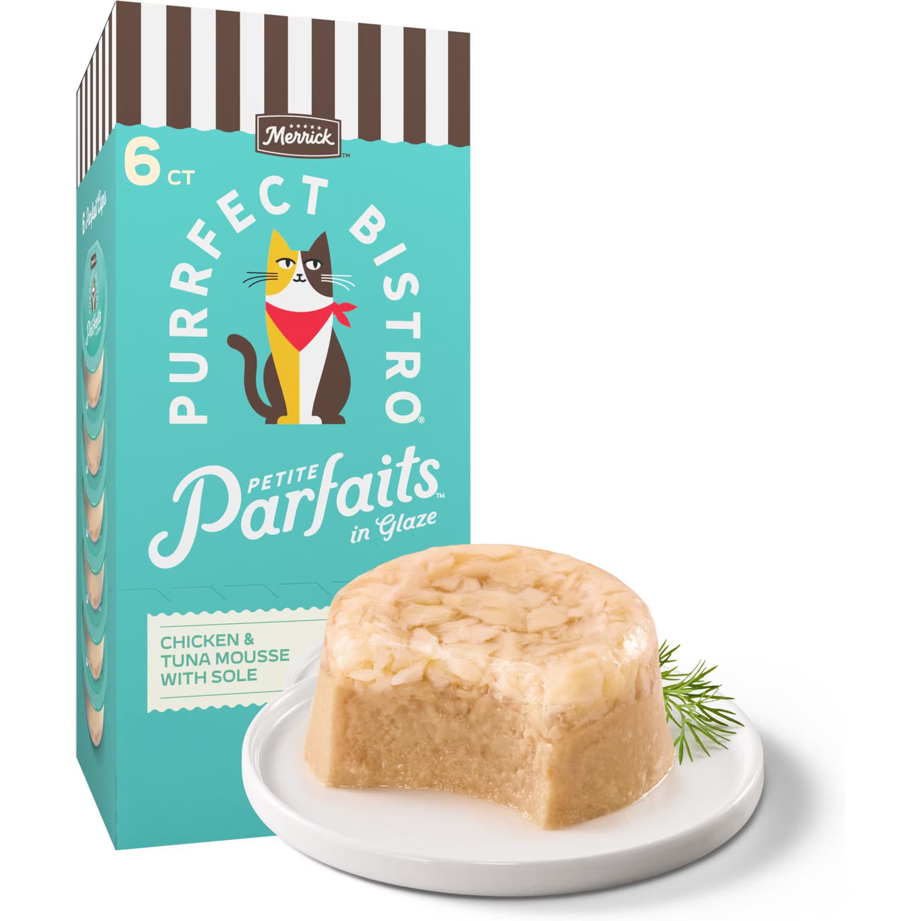 Merrick Merrick Purrfect Bistro Petite Parfaits Chicken & Tuna Mousse with Sole in Glaze Gravy Lickable Cat Treat, 1.05-oz cup — Chicken & Tuna Mousse - Gravy