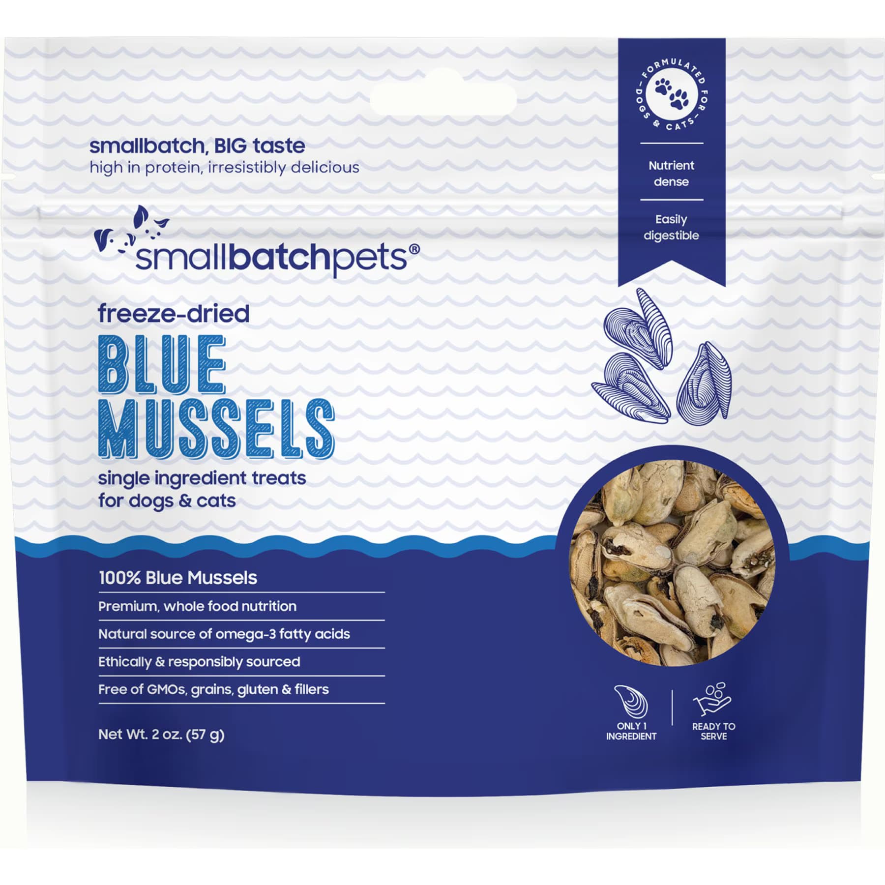 Smallbatch Pets Smallbatch Pets Freeze-Dried Blue Mussels Dog & Cat Treat