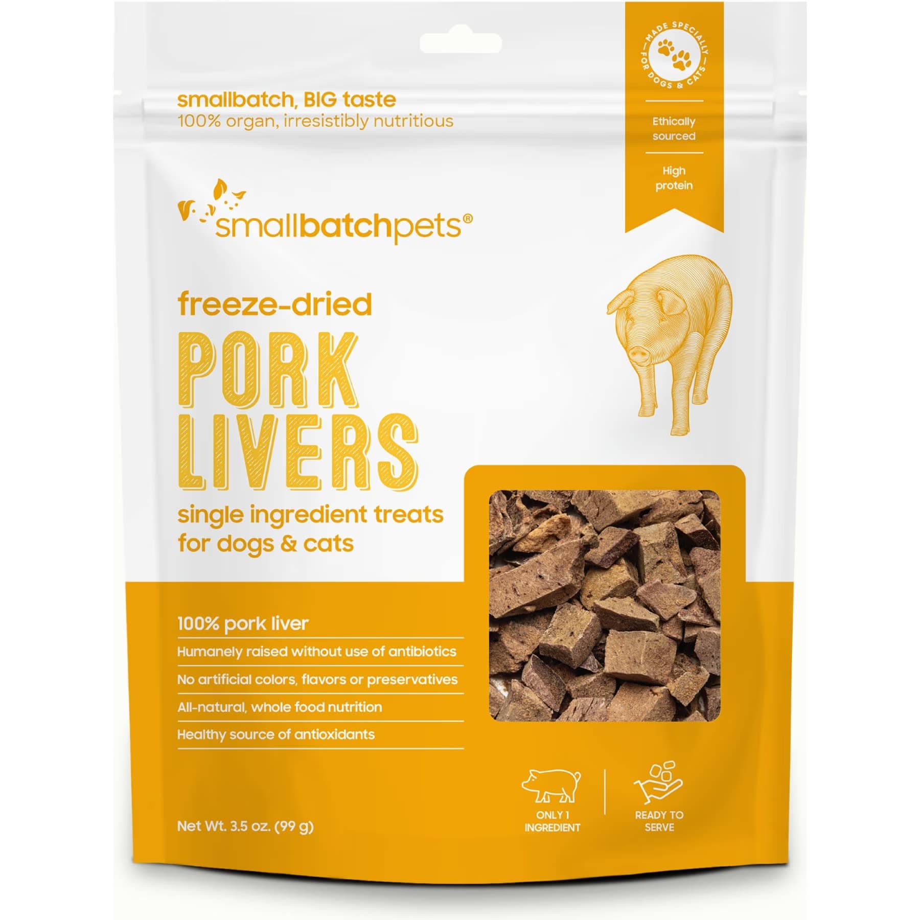 Smallbatch Pets Smallbatch Pets Freeze-Dried Pork Livers Dog Treat